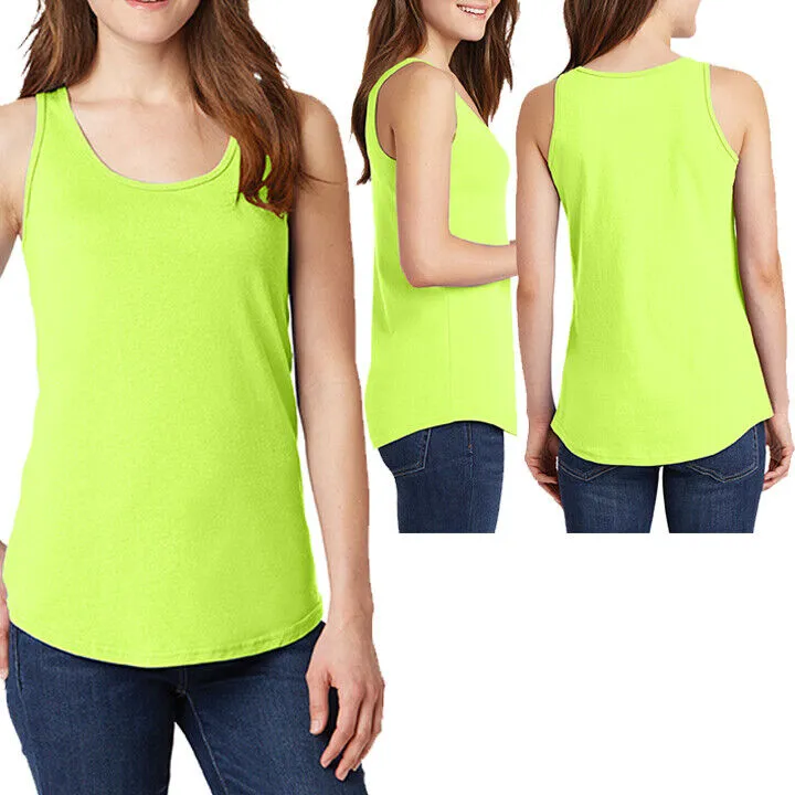 Ladies Plus Size Tank Top Neons Sleeveless Womens T-Shirt Top XL, 2XL 3XL, 4XL