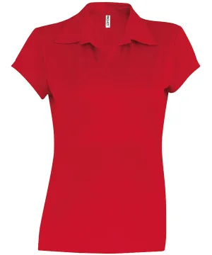 Ladies short-sleeved polo shirt | Red