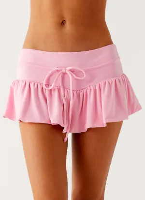 Landon Mini Skort - Pink Solid Color Runway Ready Light Moodboard Landon Mini Skort - Pink