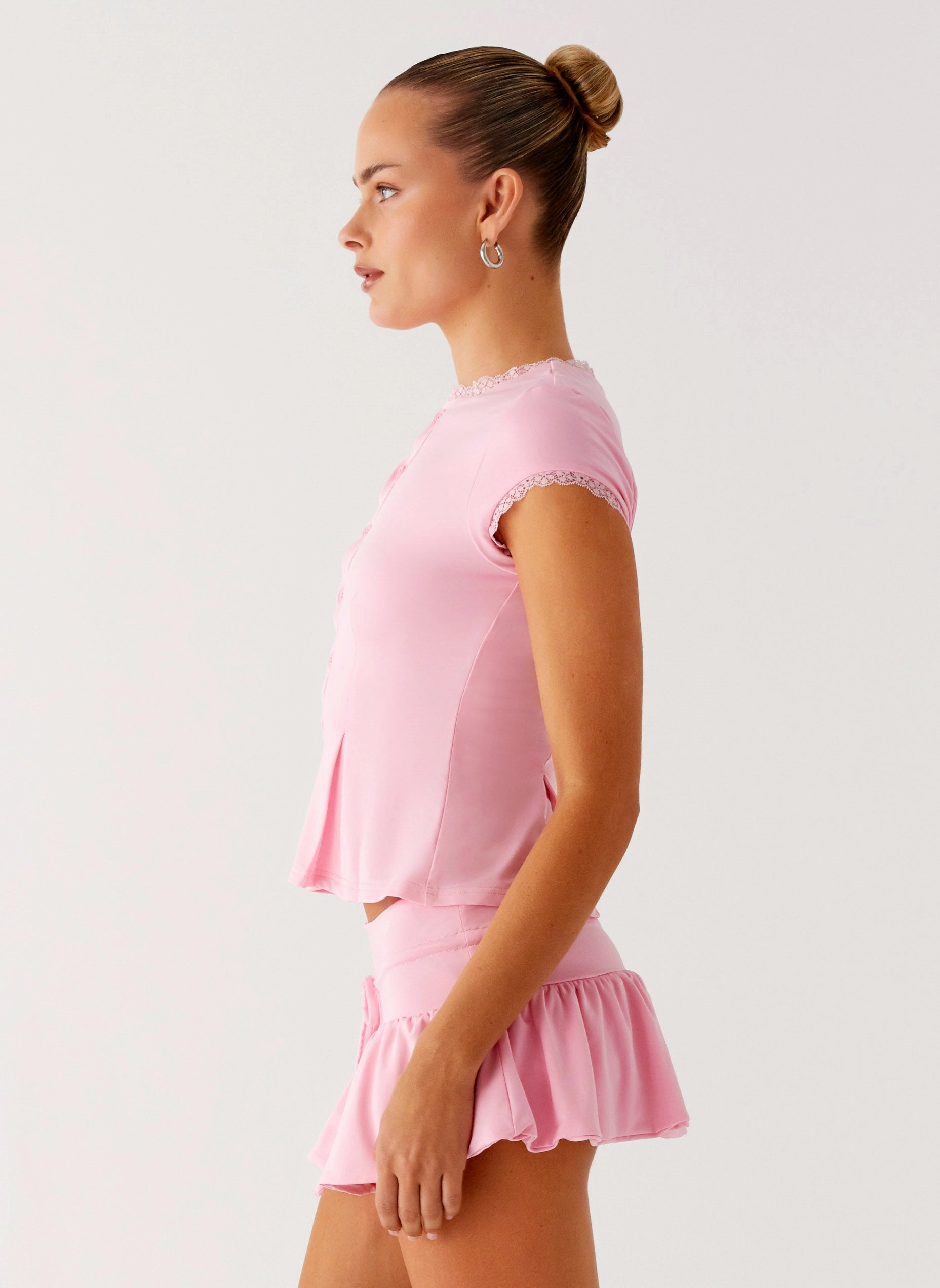 Landon Button Up Top - Pink All Season Versatility quick dry