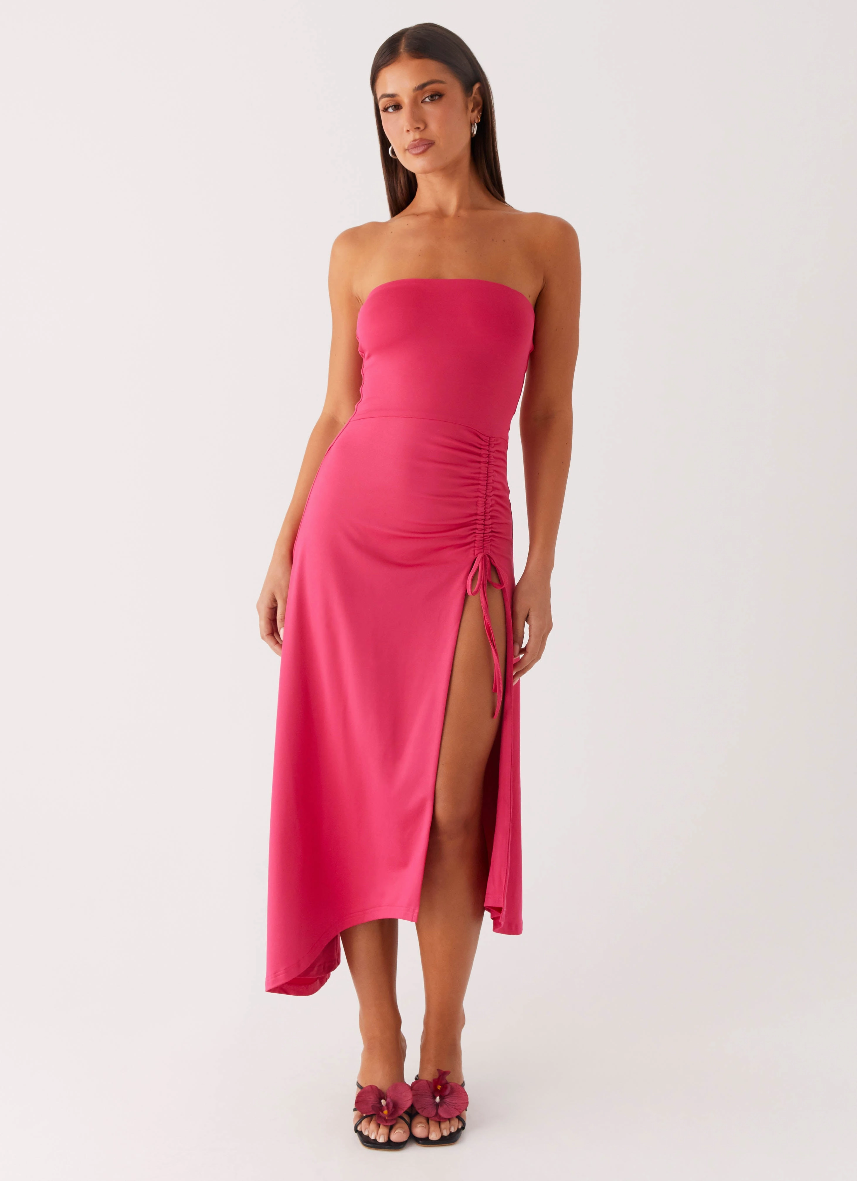 Laoise Midi Dress - Hot Pink Lightweight Comfort Daily Flex