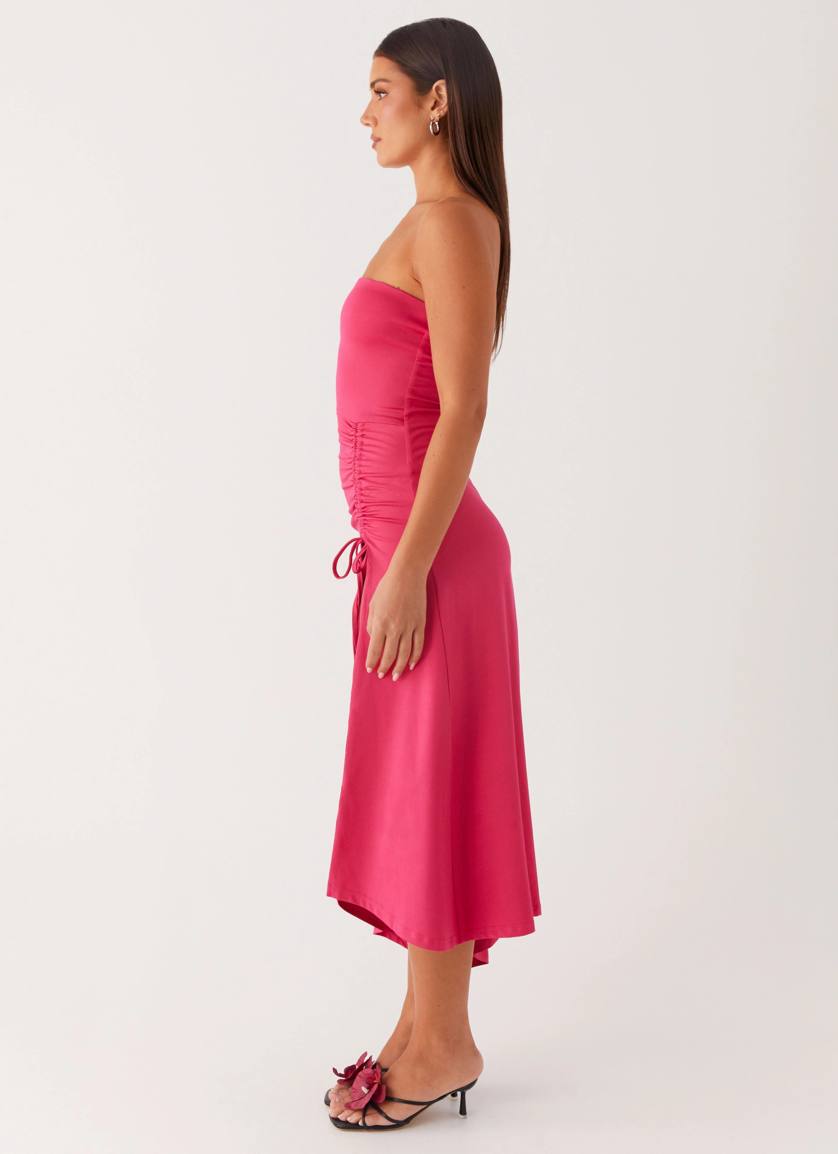 Laoise Midi Dress - Hot Pink Street Mode Light Volume
