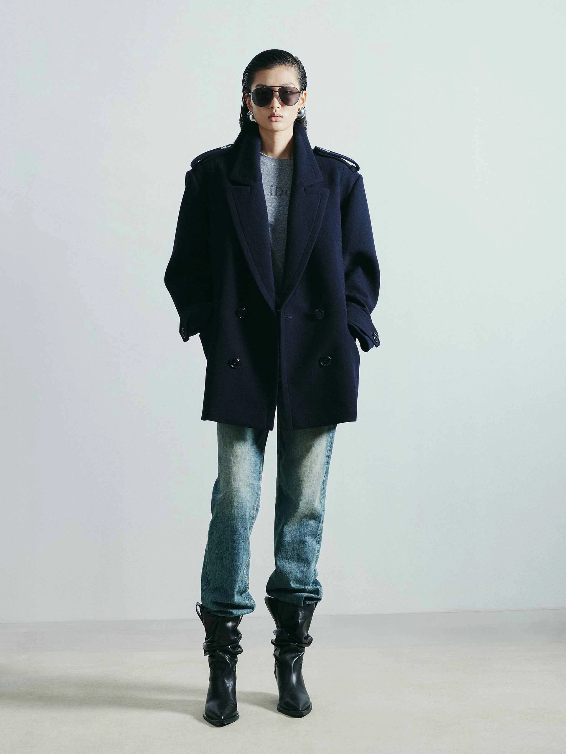Lapel Collar Wool Coat