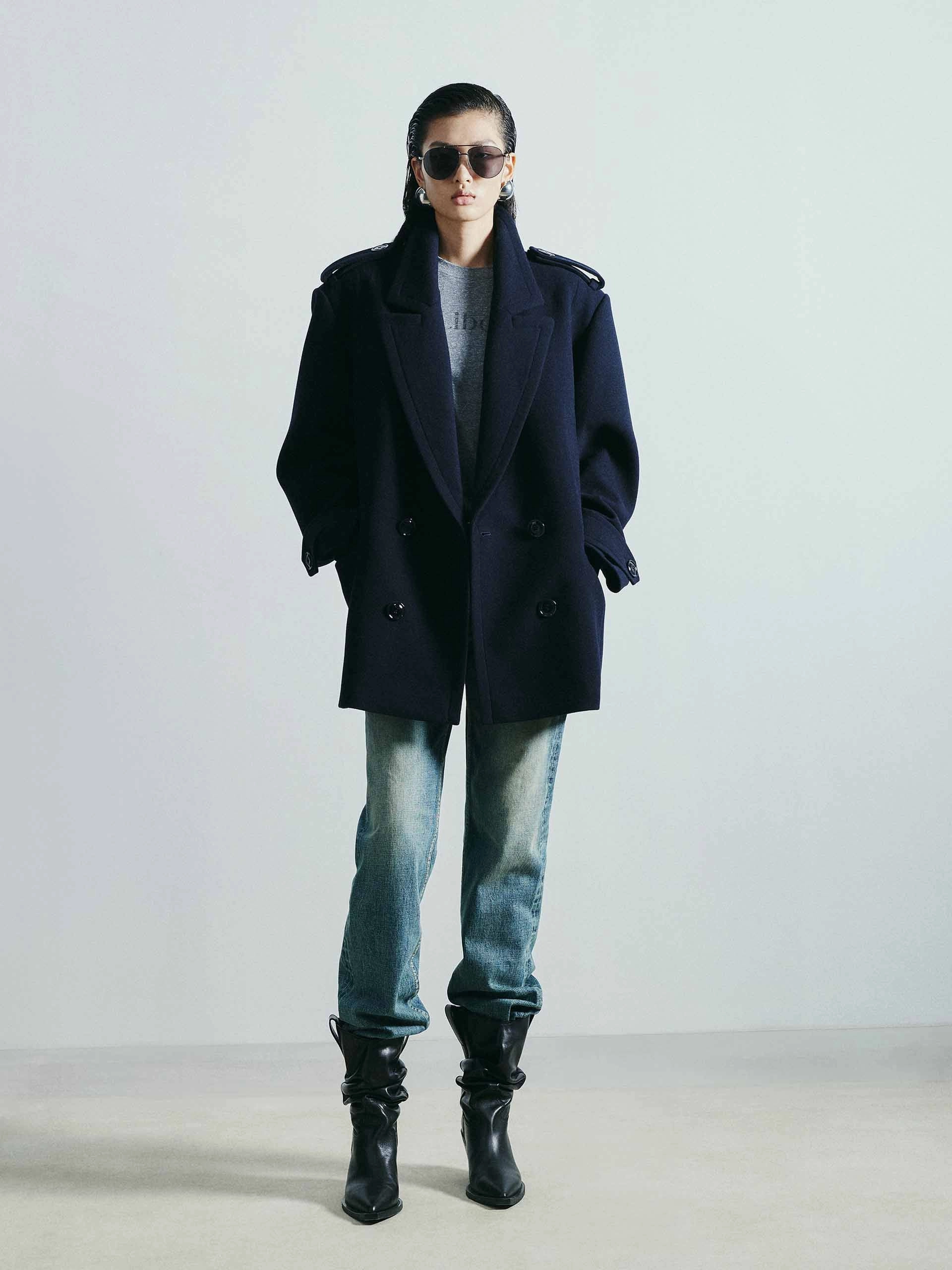 Lapel Collar Wool Coat