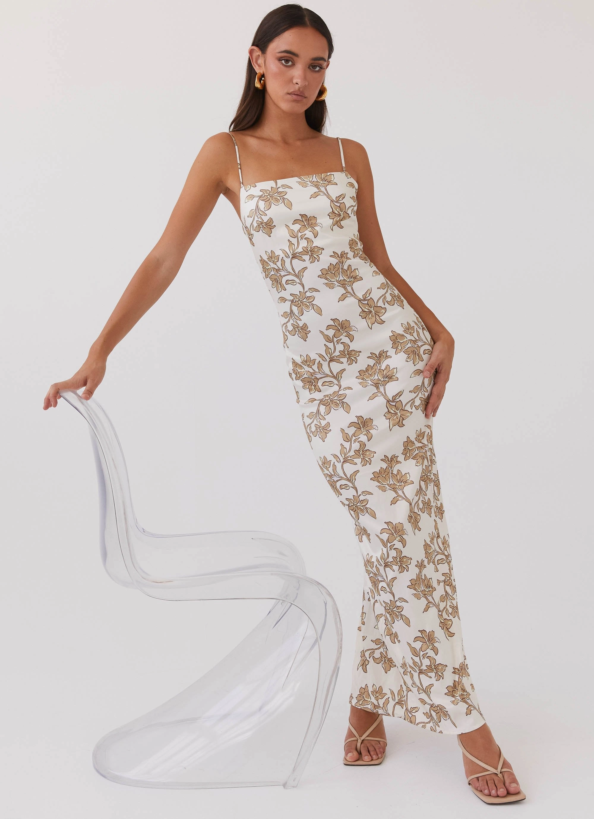 Lara Satin Maxi Dress - Hazel Bloom Stylish Design Charming Style