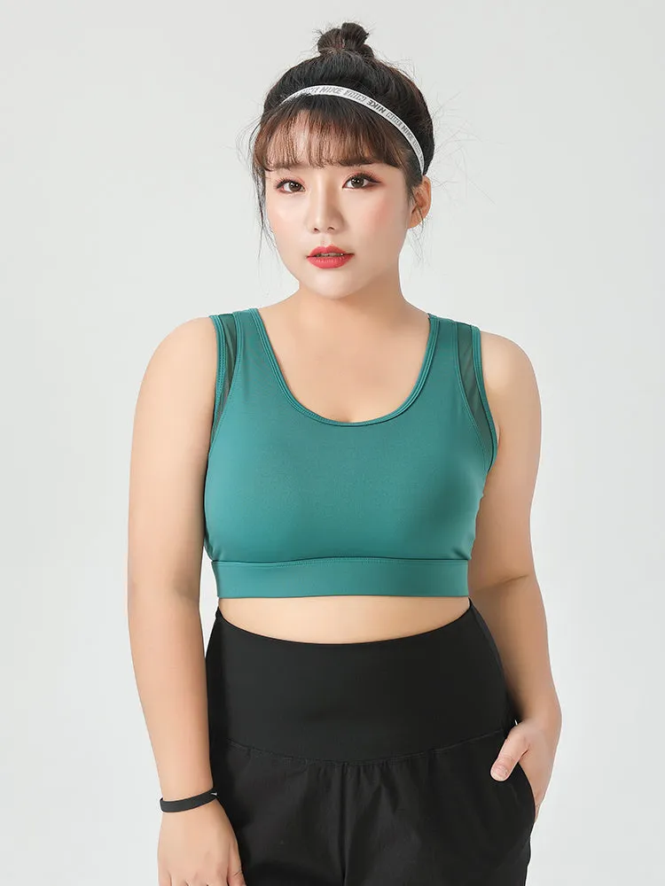 Large Size Sports Underwear Women Shockproof Fat Mm Big Breasts Running Bra Fitness Yoga Vest