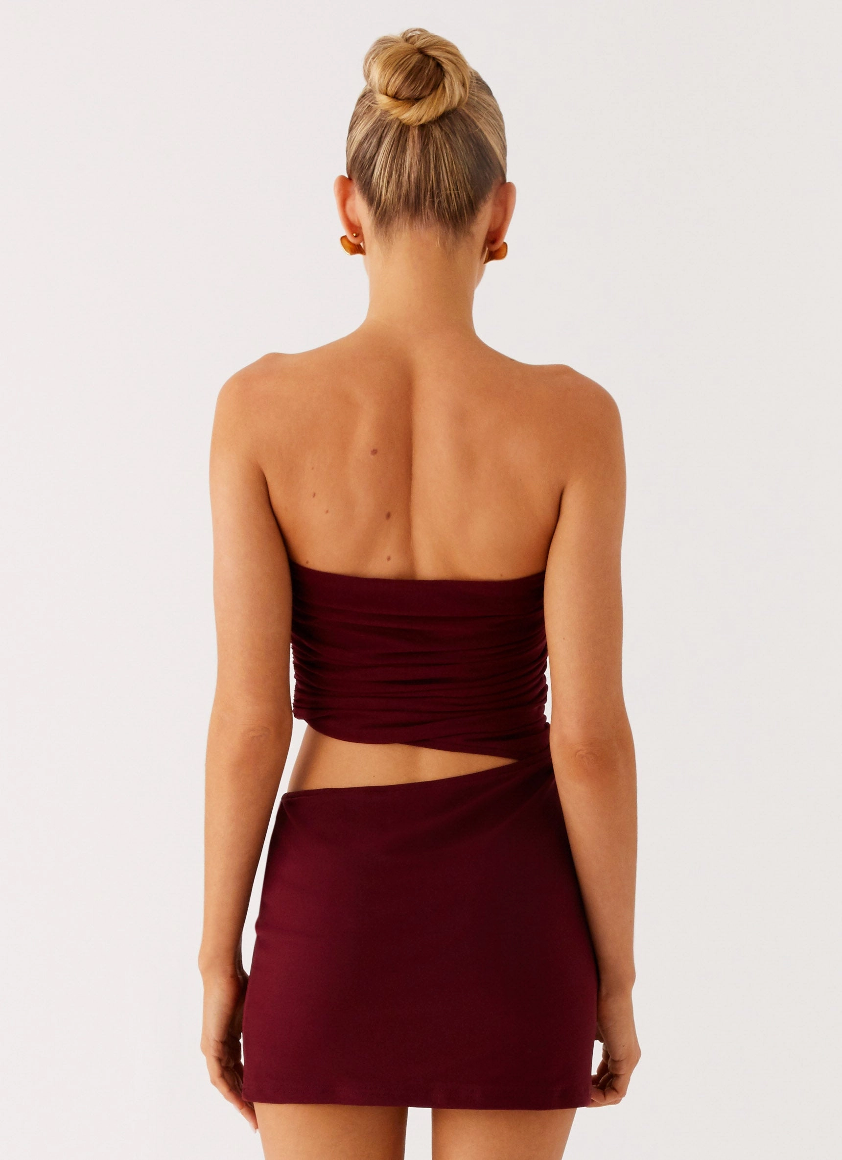 Last Heartbreak Mini Dress - Burgundy Bold Simplicity
