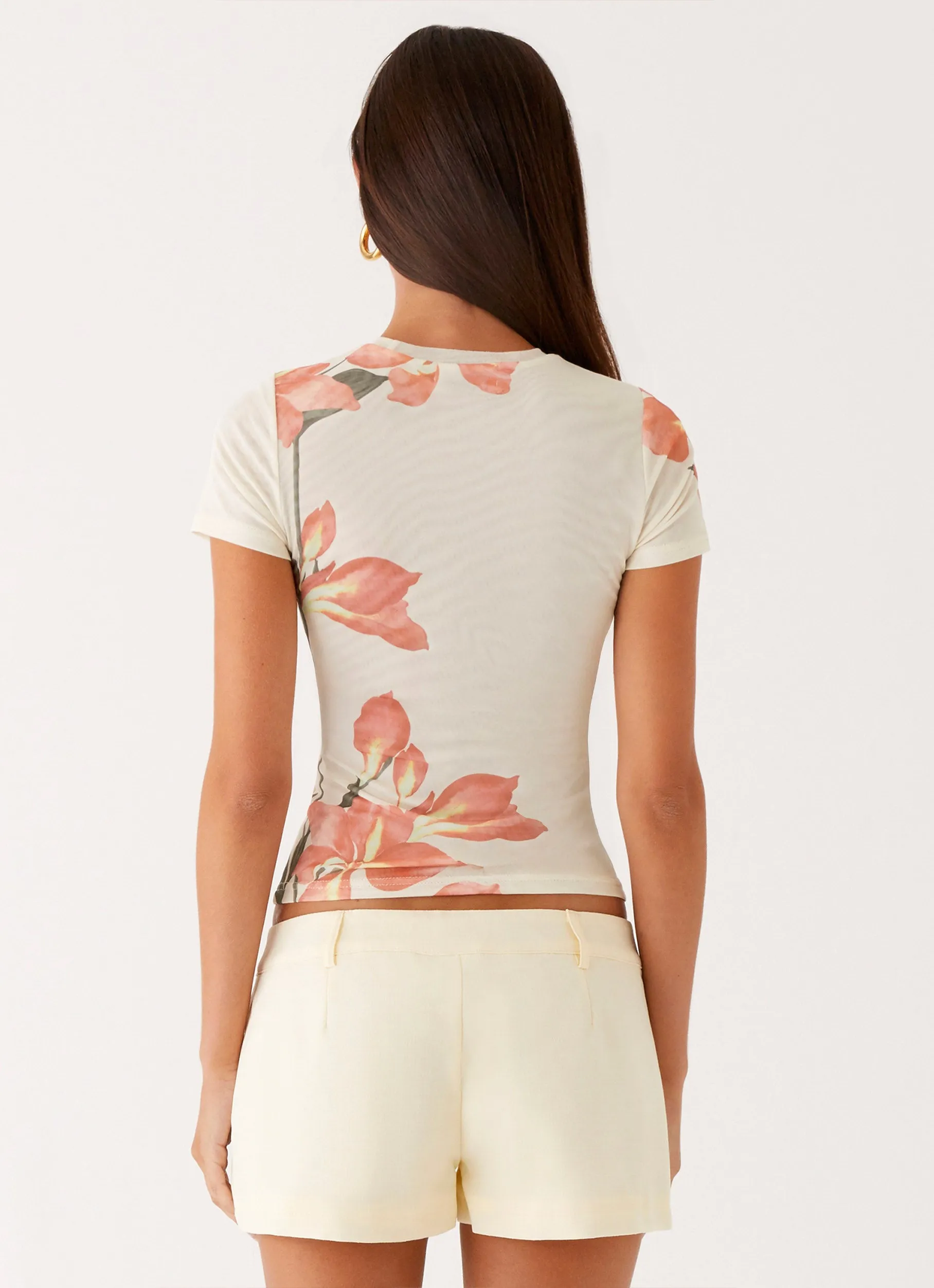 Late Night Mesh Baby Tee - Siena Floral EcoFriendlyDyes Oeko Tex Certified