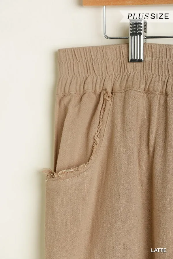 Latte Wide Leg Pant w/ Elastic Waist