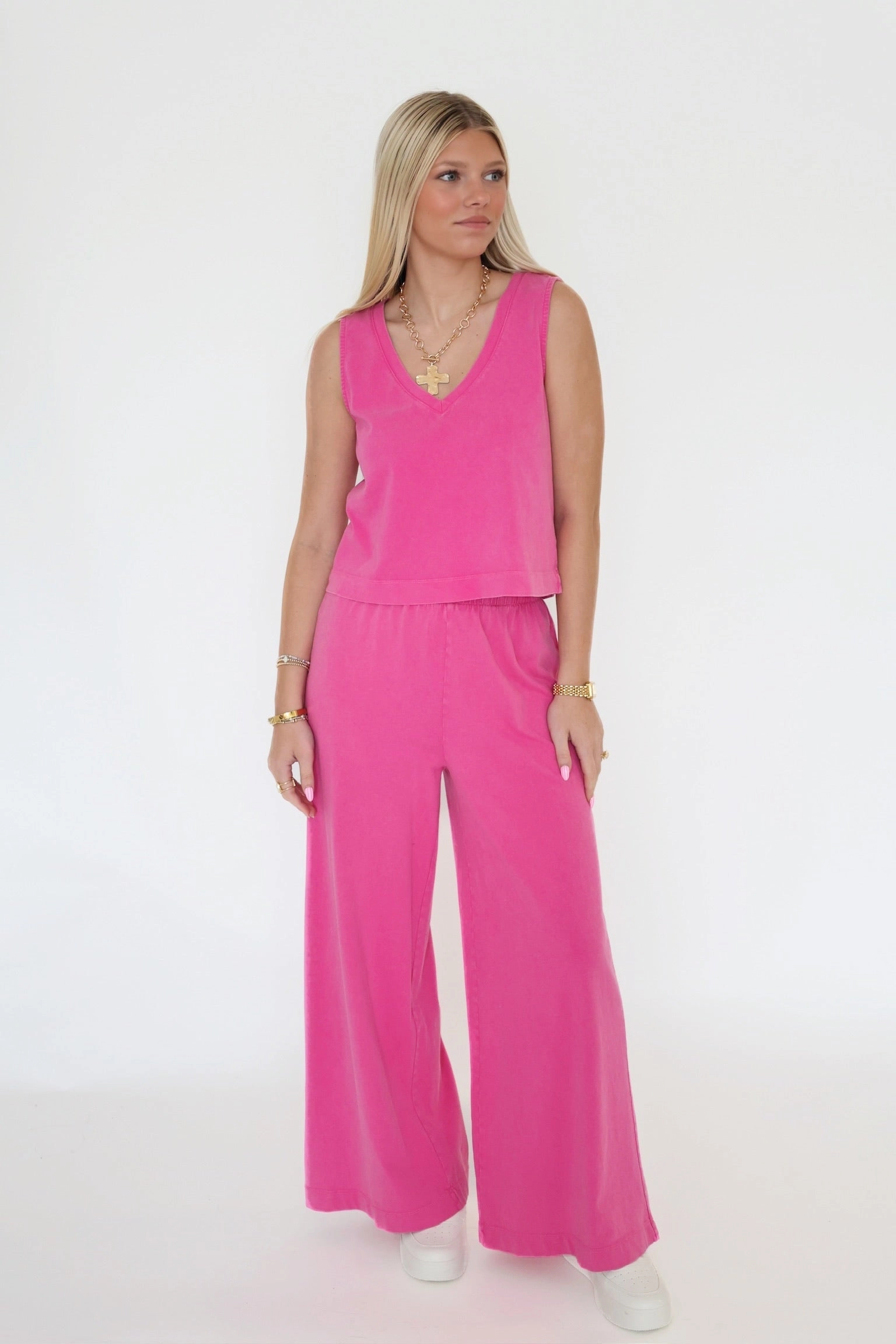 Scout Jersey Flare Pant- Island Pink Quick Access Zipper