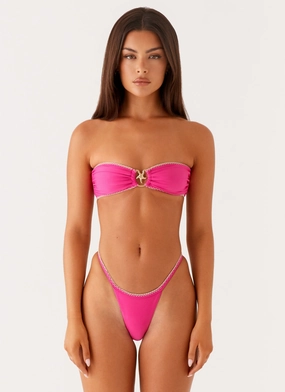 Laurel Bikini Bottoms - Fuchsia Zip Front Laurel Bikini Bottoms - Fuchsia Breathable Lining