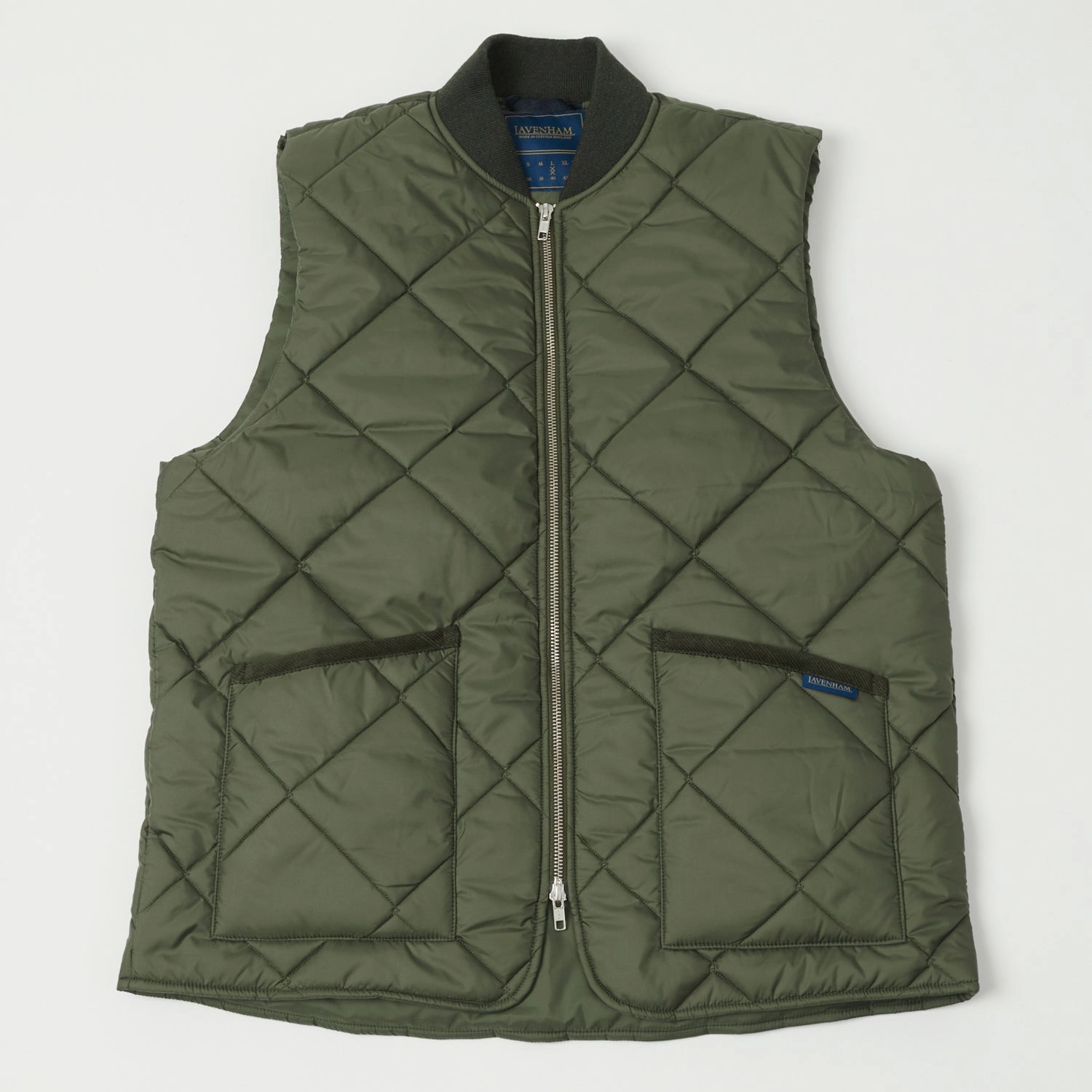 Lavenham Big Quilt Bomber Gilet - Olive Green