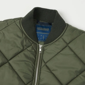 Lavenham Big Quilt Bomber Gilet - Olive Green