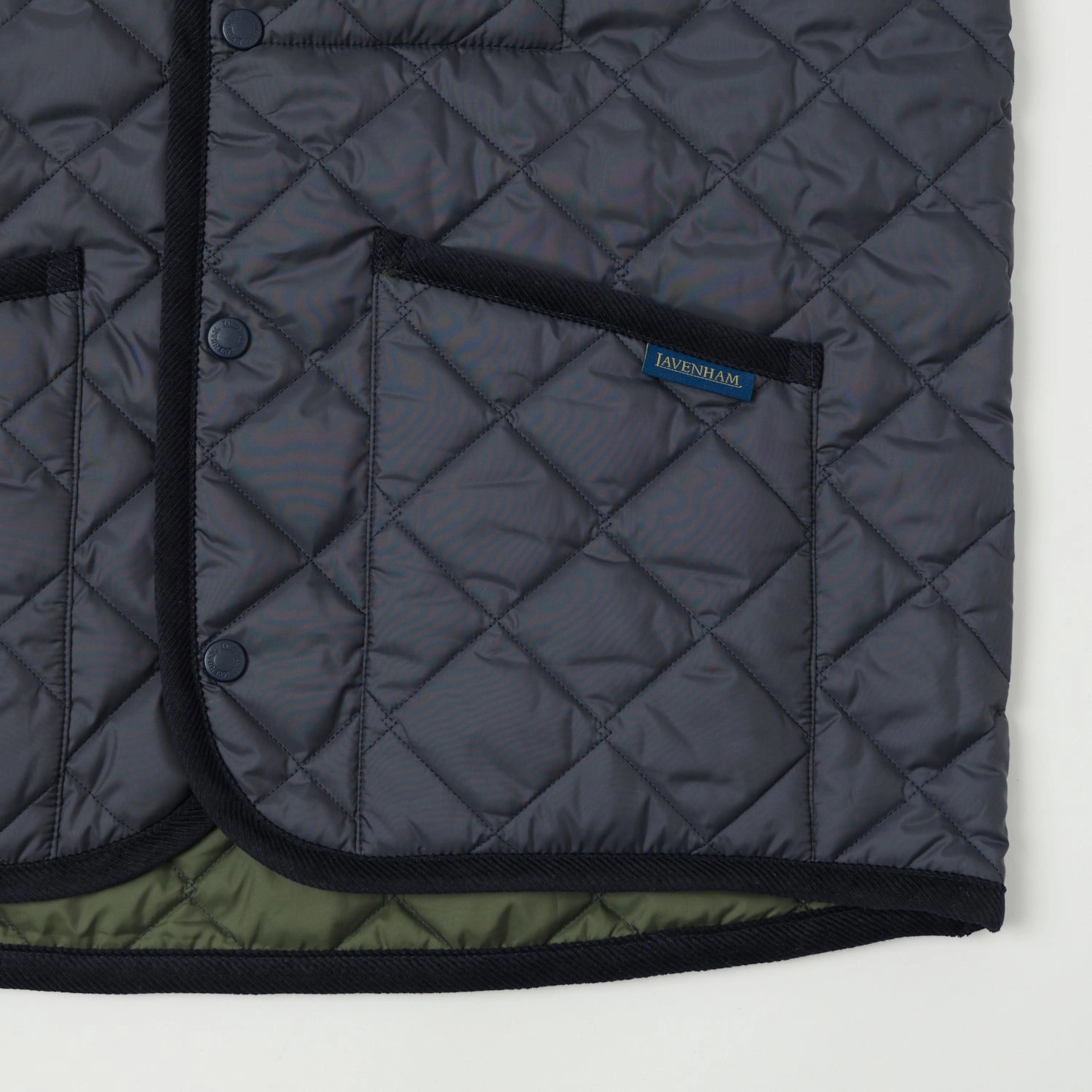 Lavenham Thornham Quilted Gilet - Suffolk Navy/Olive Green