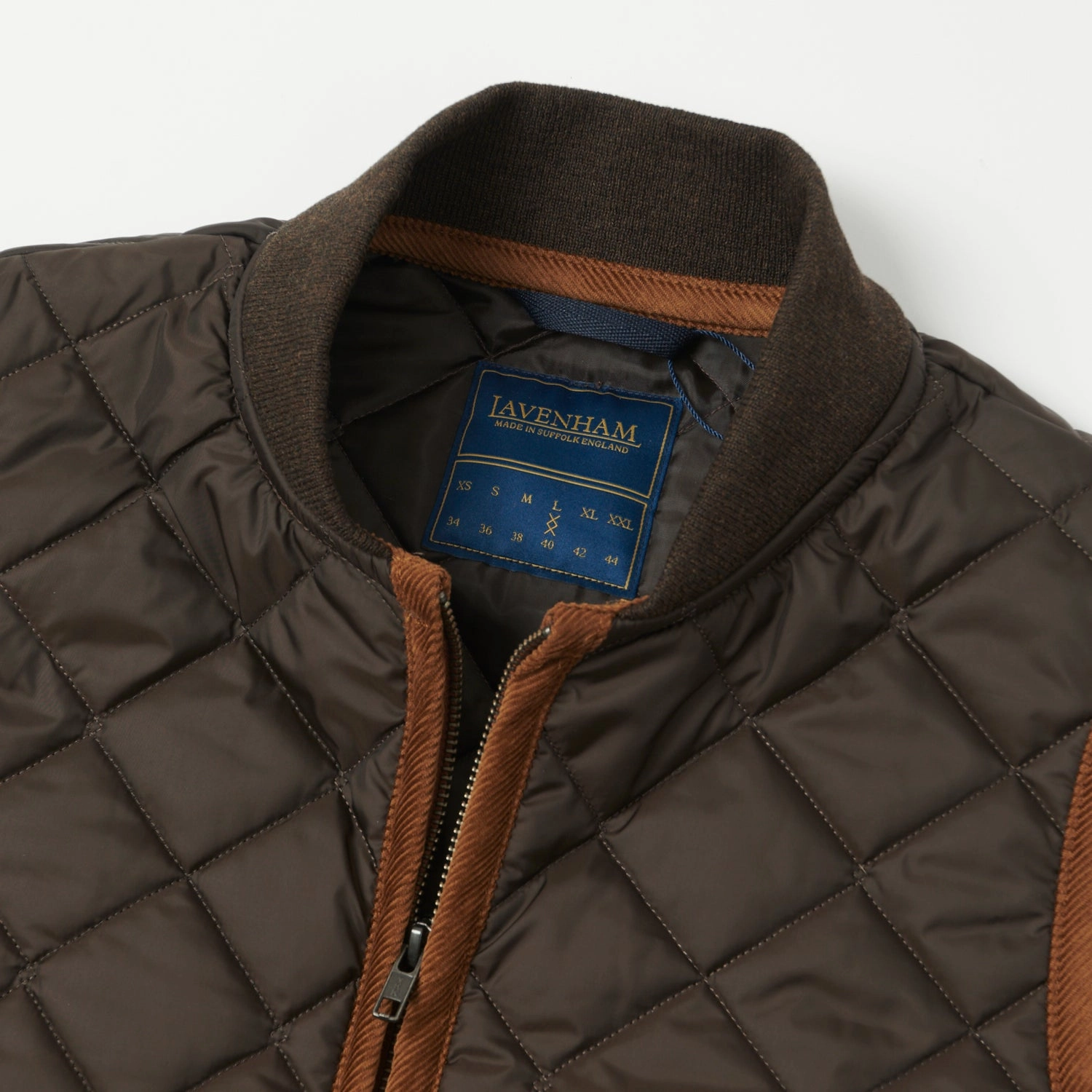 Lavenham Zip Bomber Gilet - Dark Chocolate