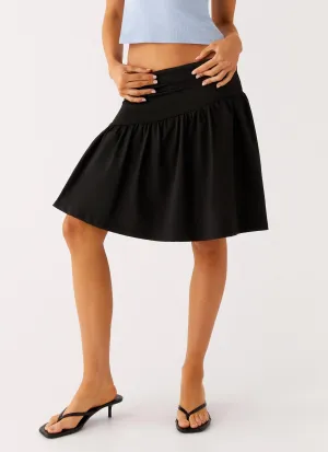 Layered Rayna Midi Skirt - Black Back Slit Limited Release Rayna Midi Skirt - Black