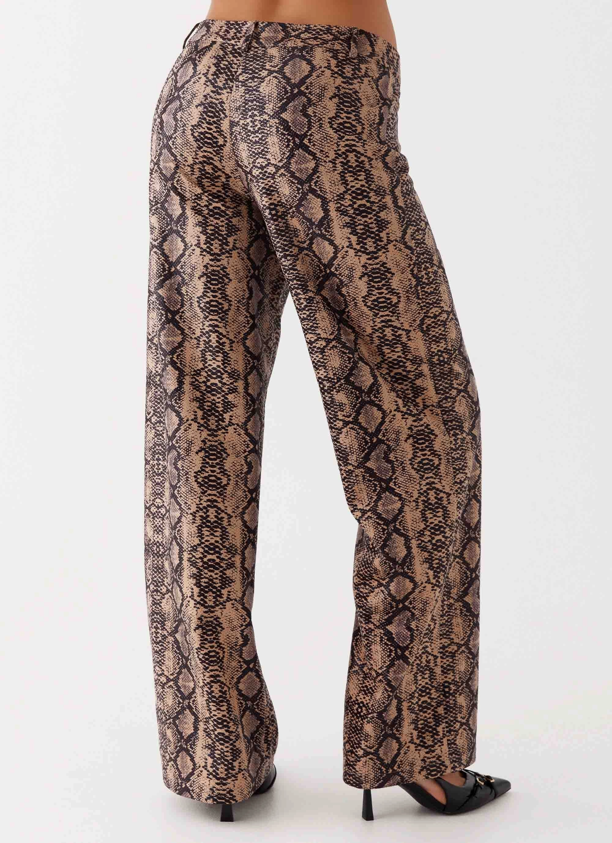 Presley Slim Fit Pants - Snake Layered Panel Design