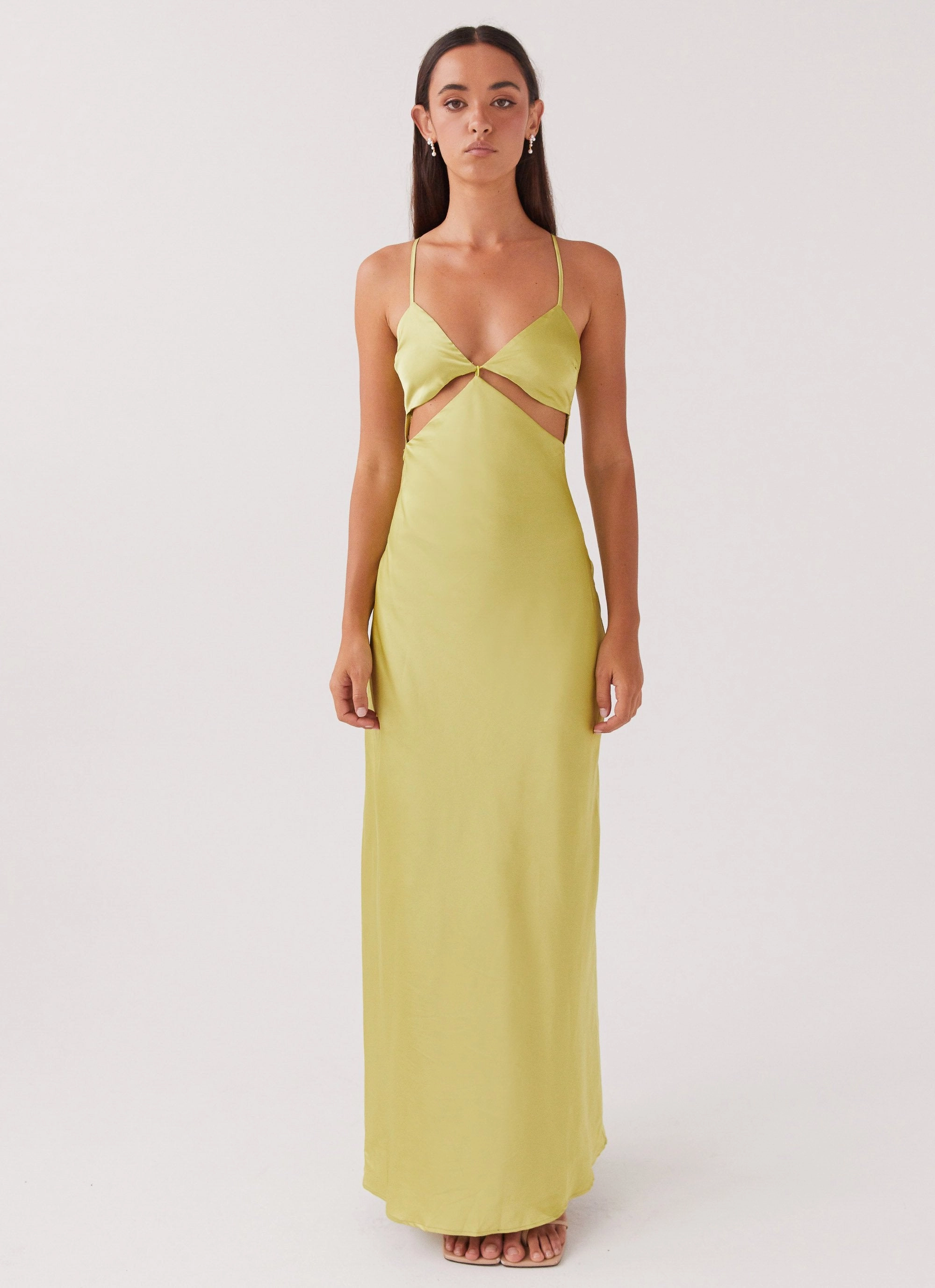 Raylie Cut Out Maxi Dress - Chartreuse Comfort waistband Comfortable Style