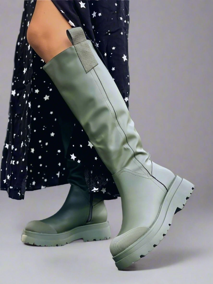 Gemini Knee High Boots / Khaki AntiPillingTechnology