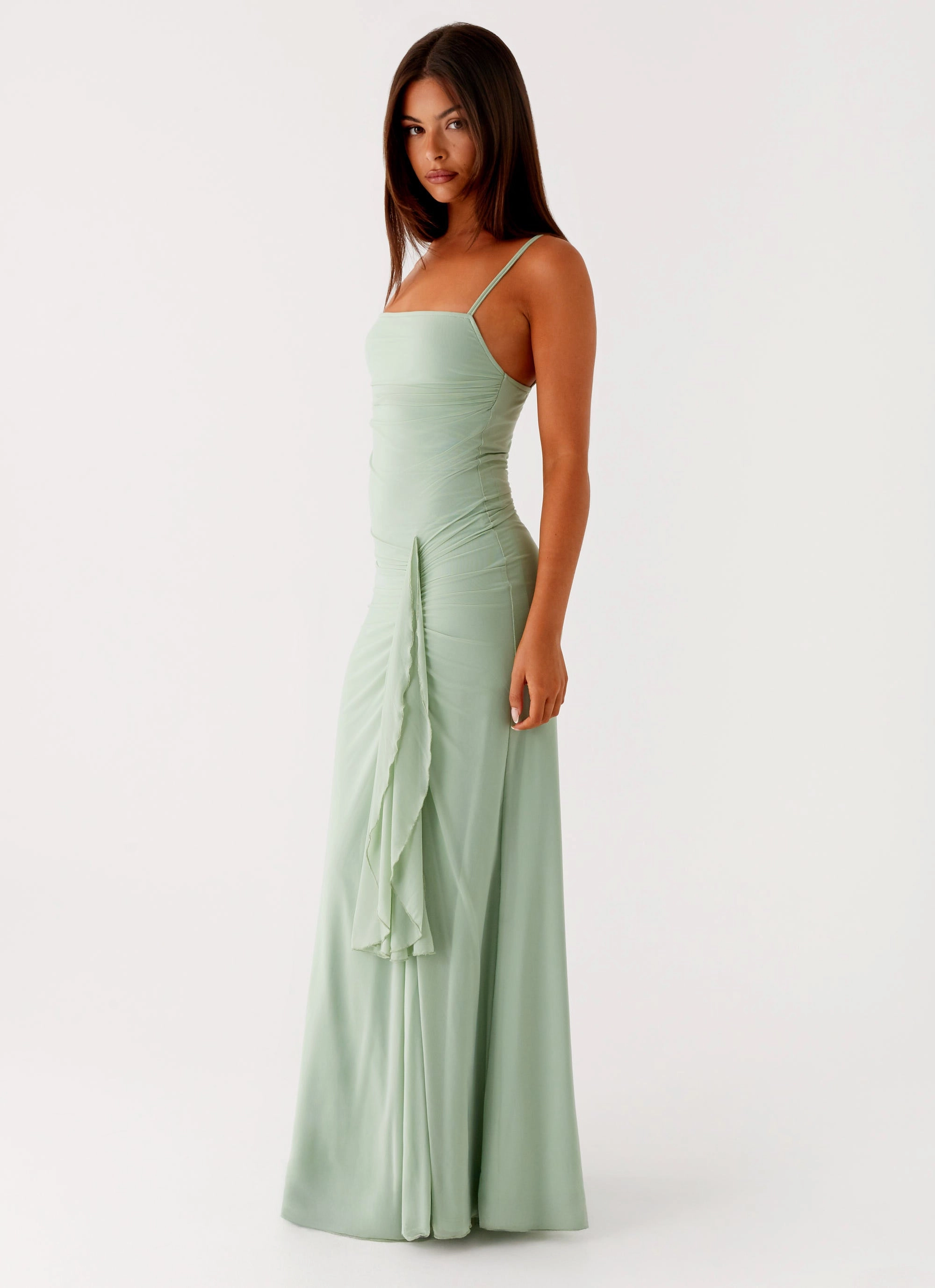 Amphi Maxi Dress - Sage Flower Grace Elegant Tailoring