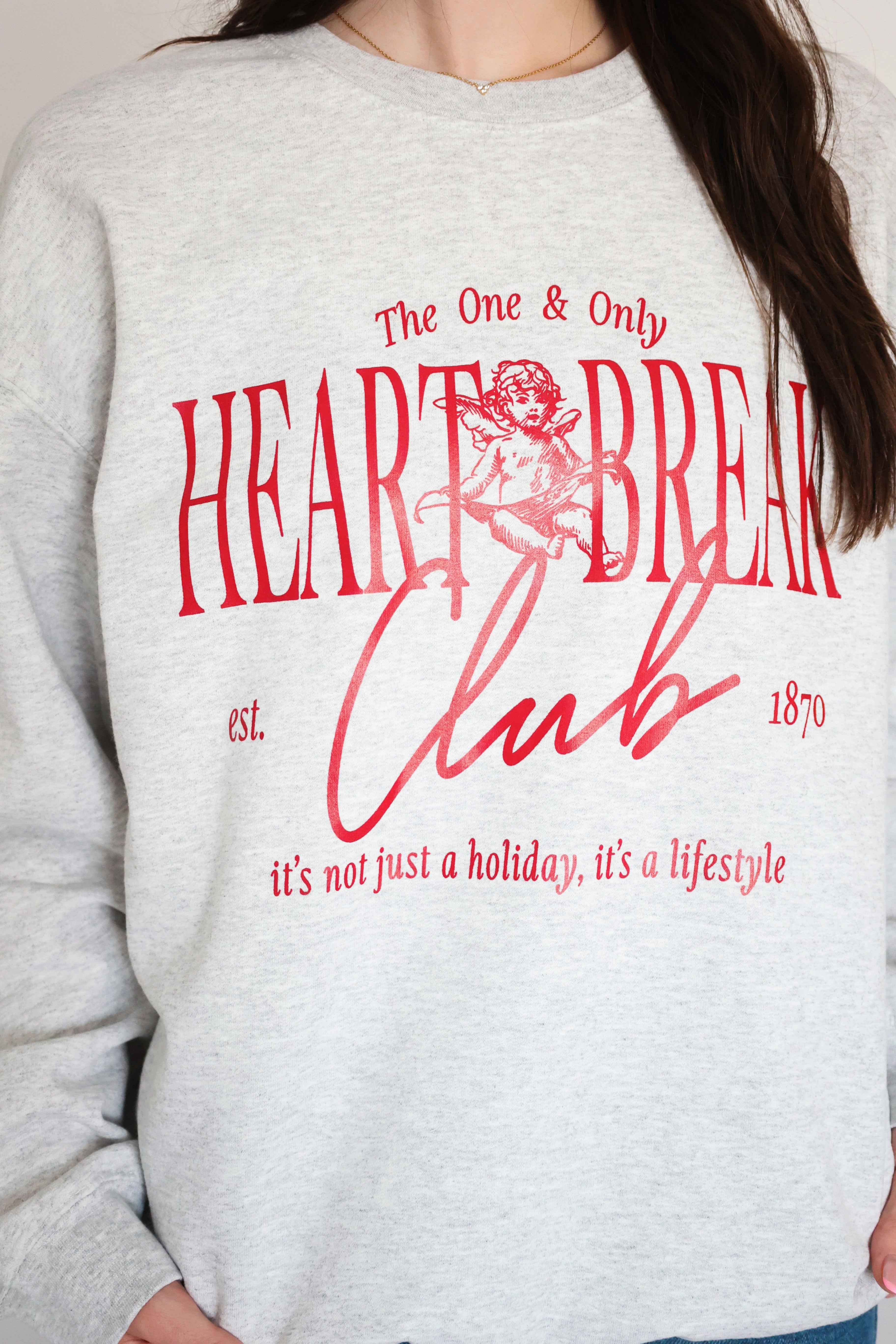 Heartbreak Club Sweatshirt (FINAL SALE) Garment Washed Softness AntiPillingFinish