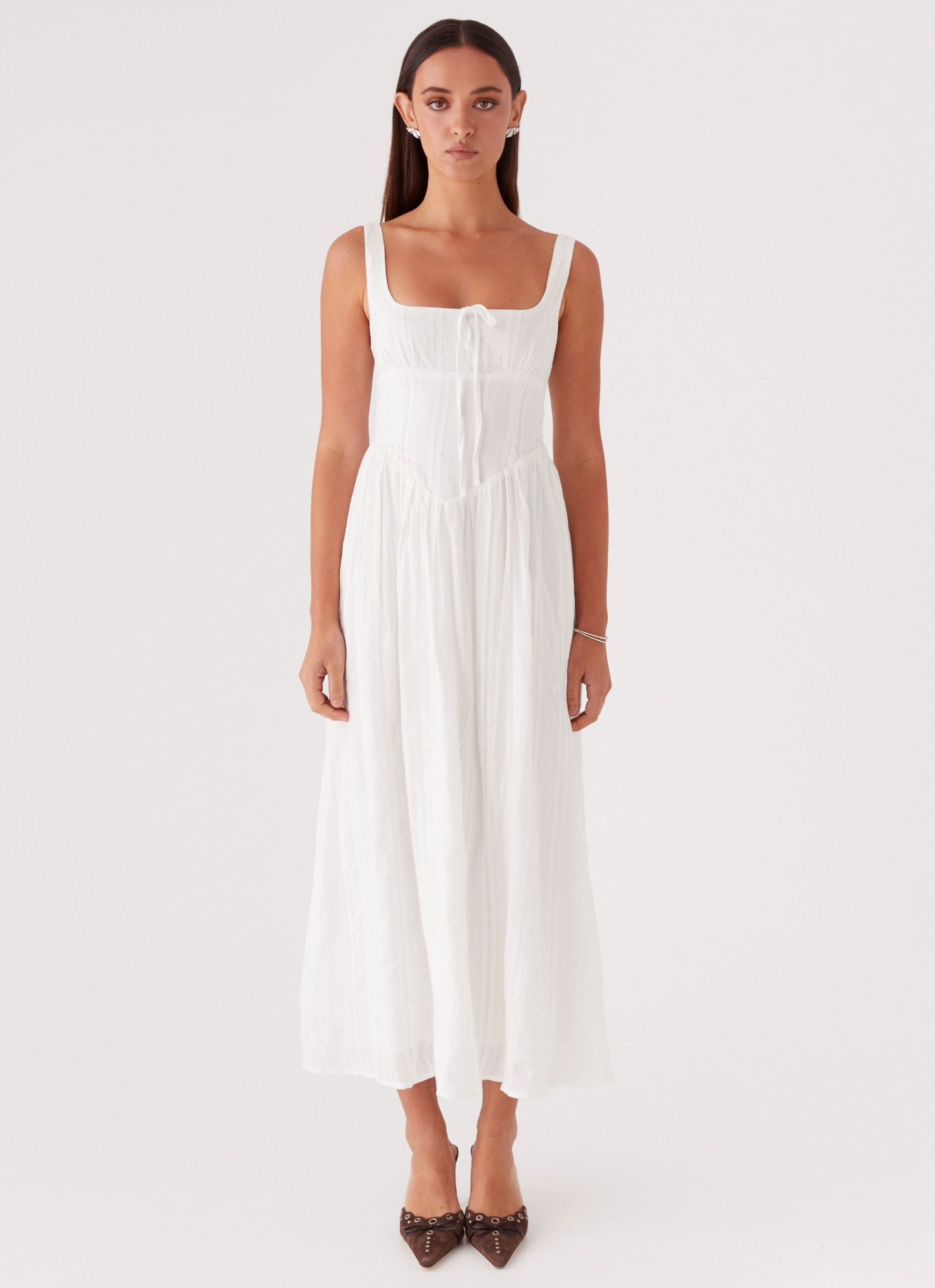 Pascuelle Midi Dress - White Feminine Structure petite size