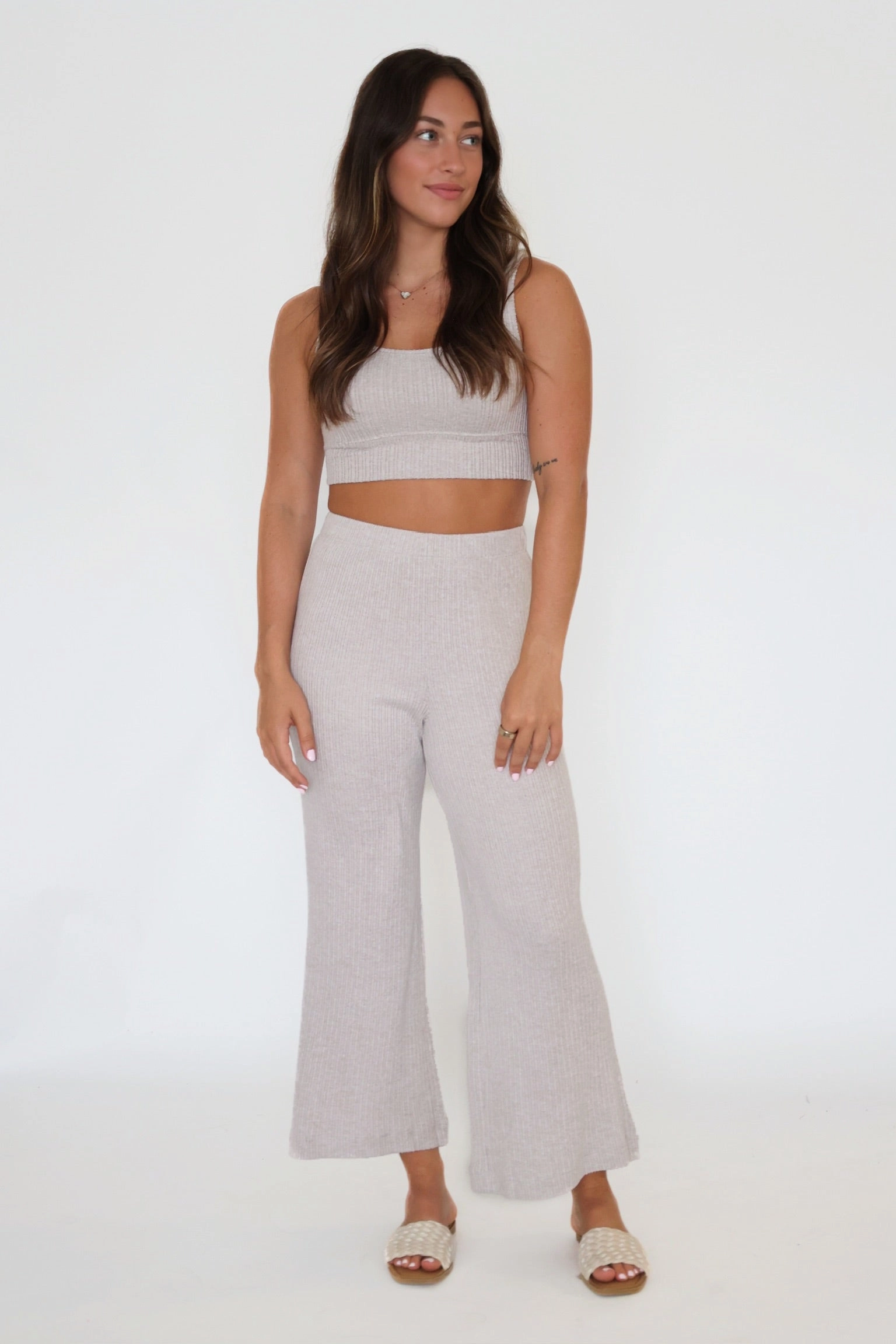 Activewear Top Printed T-shirt Coastline Rib Pant - Slate Grey