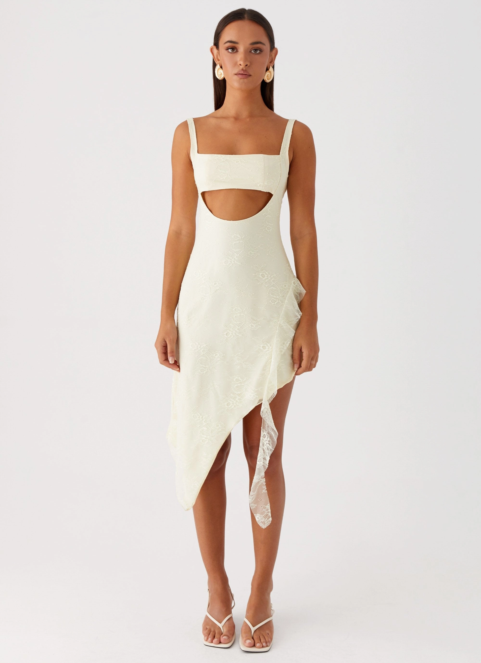 Patricia Midi Dress - Yellow Event Safe Smile Soft