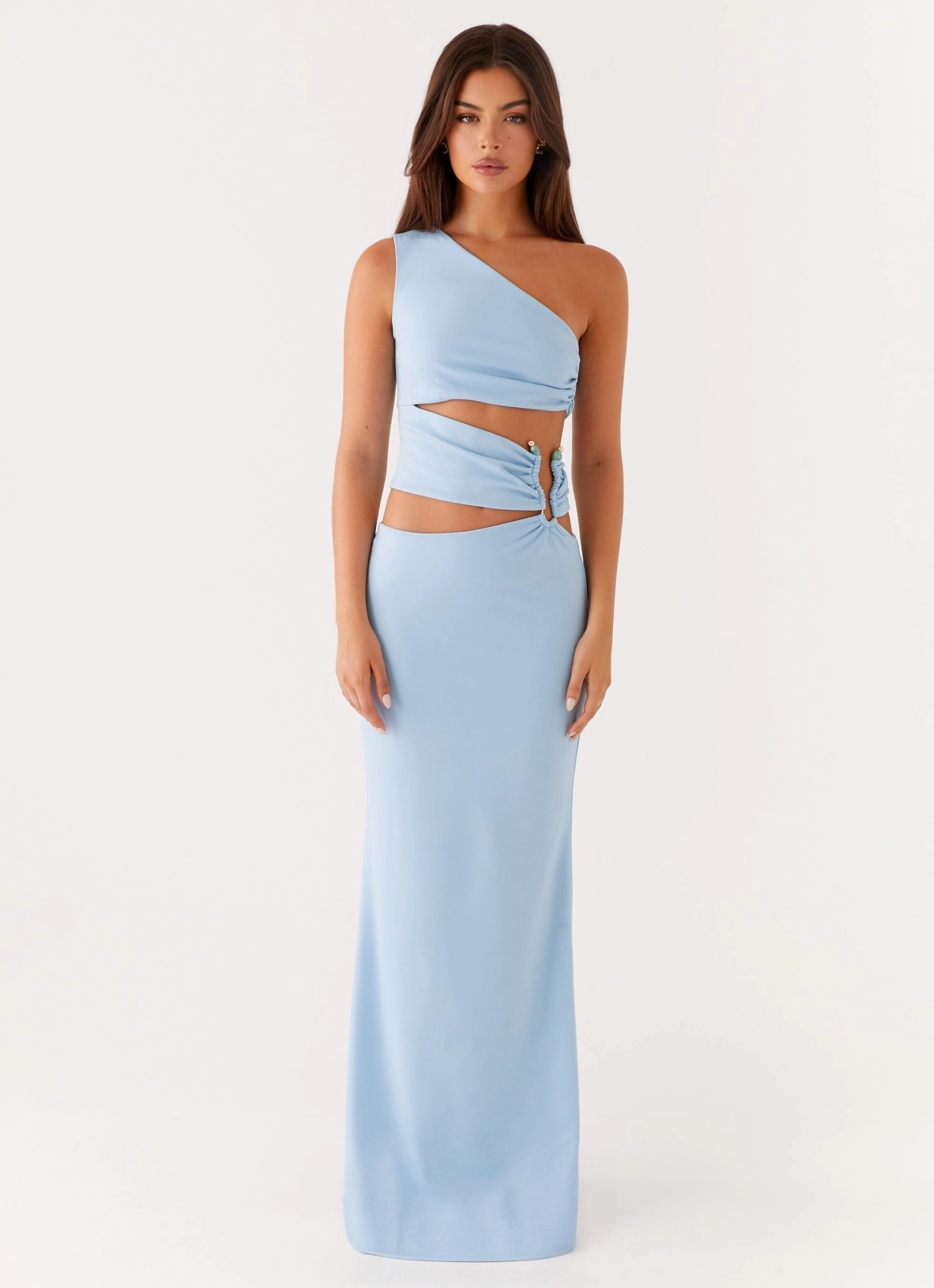 Laylani Cut Out Maxi Dress - Blue Relaxed and Effortless