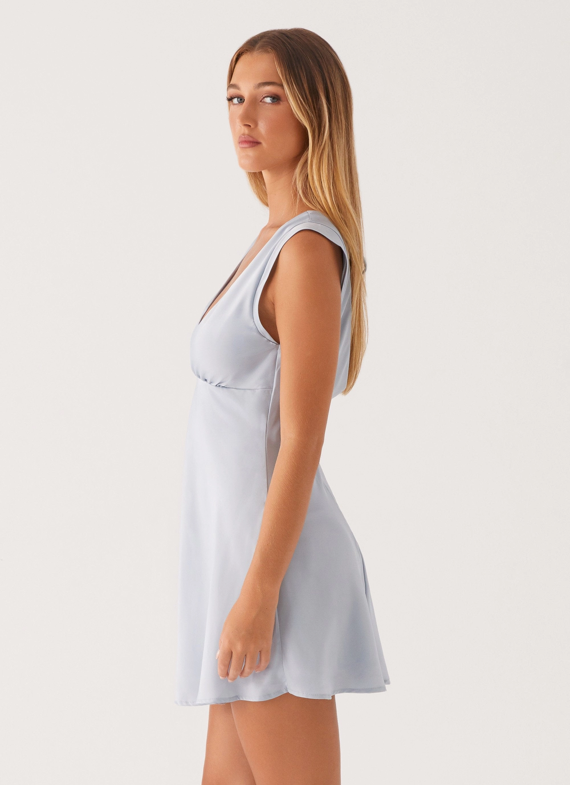 Layton Mini Dress - Blue Hidden Pocket
