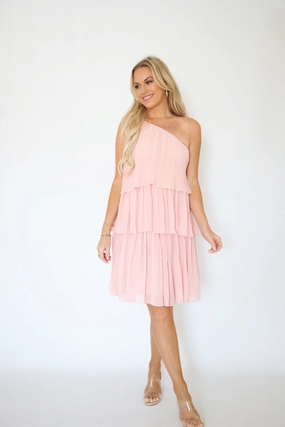 Leah One Shoulder Dress (FINAL SALE) SnagResistant Surface Leah One Shoulder Dress (FINAL SALE) Simple Cut summer look