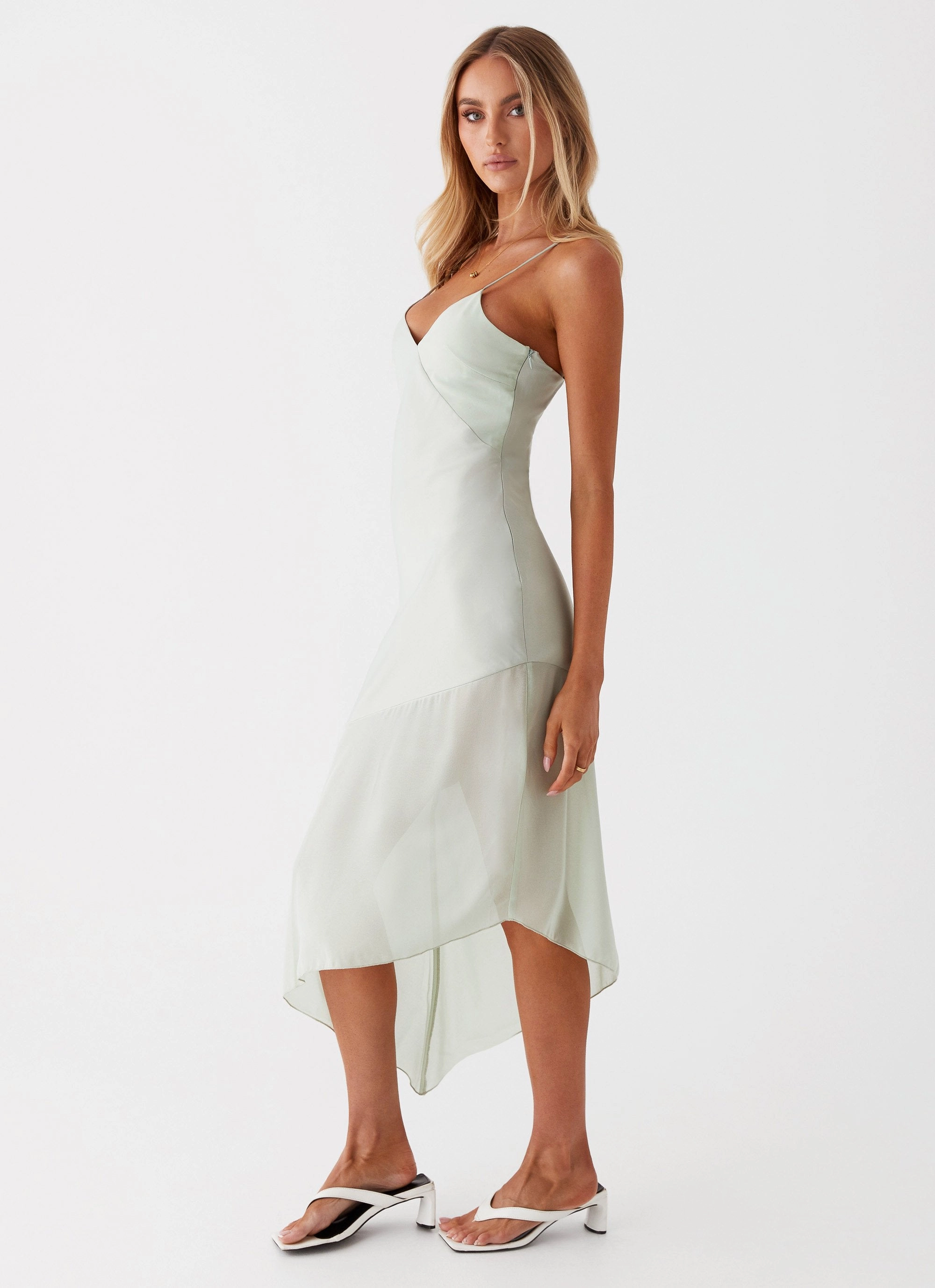 Leia Midi Dress - Sage Evening Motion