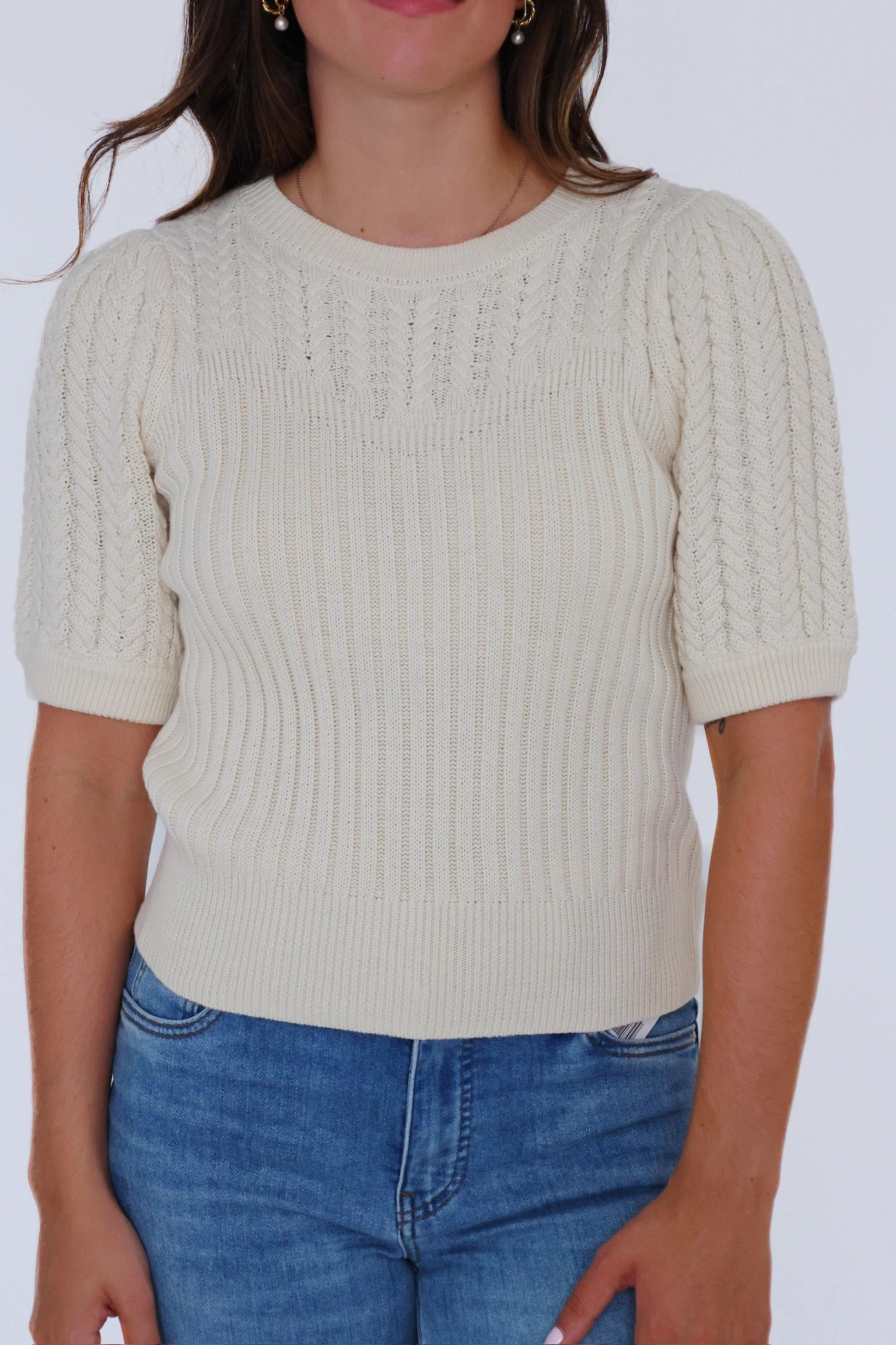 Lenda Sweater Grid Texture Fabric Silicone Grip Interior