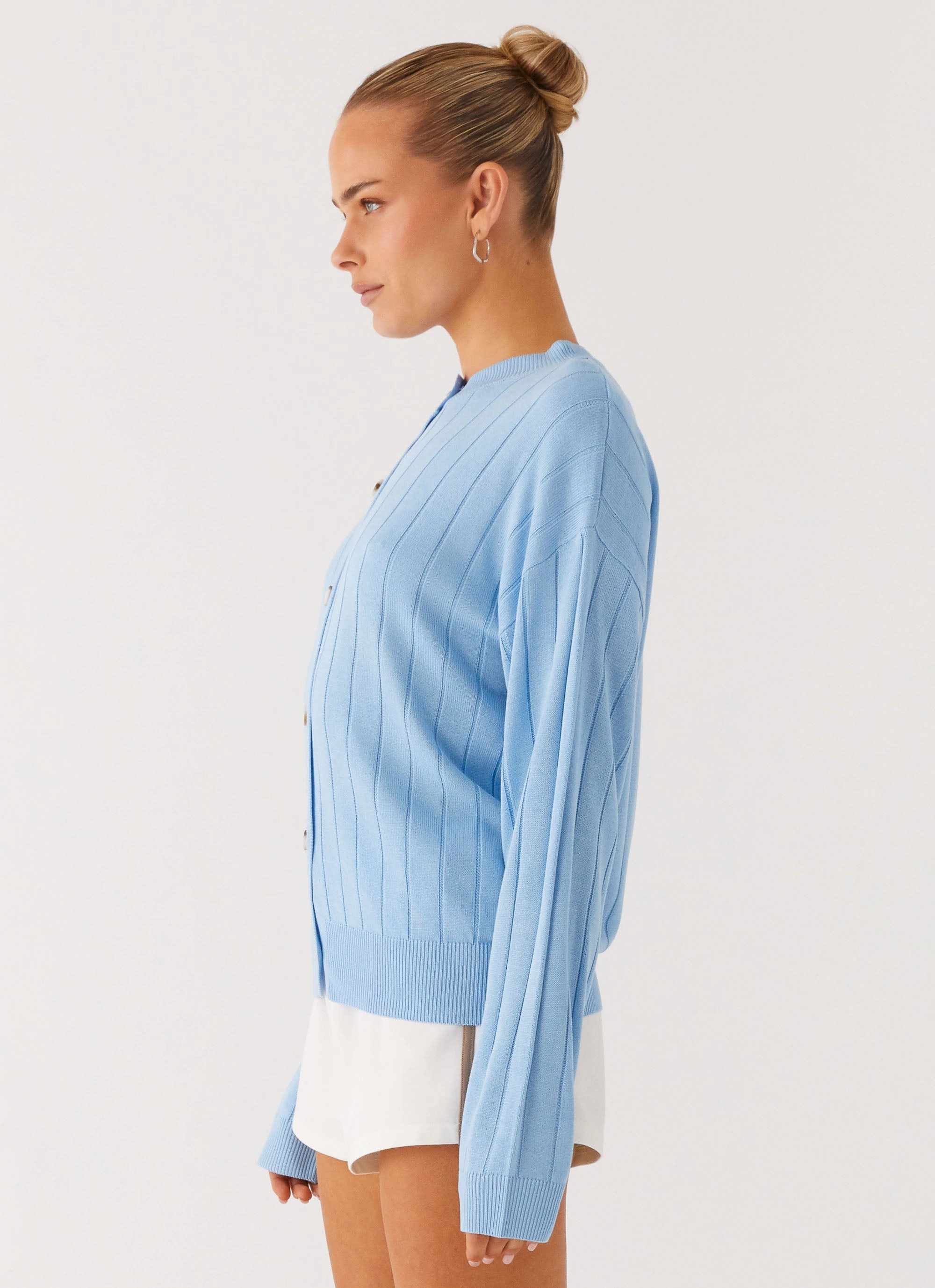 Leo Oversized Cardigan - Sky Blue Winter Wardrobe Variable Tension Adjustment