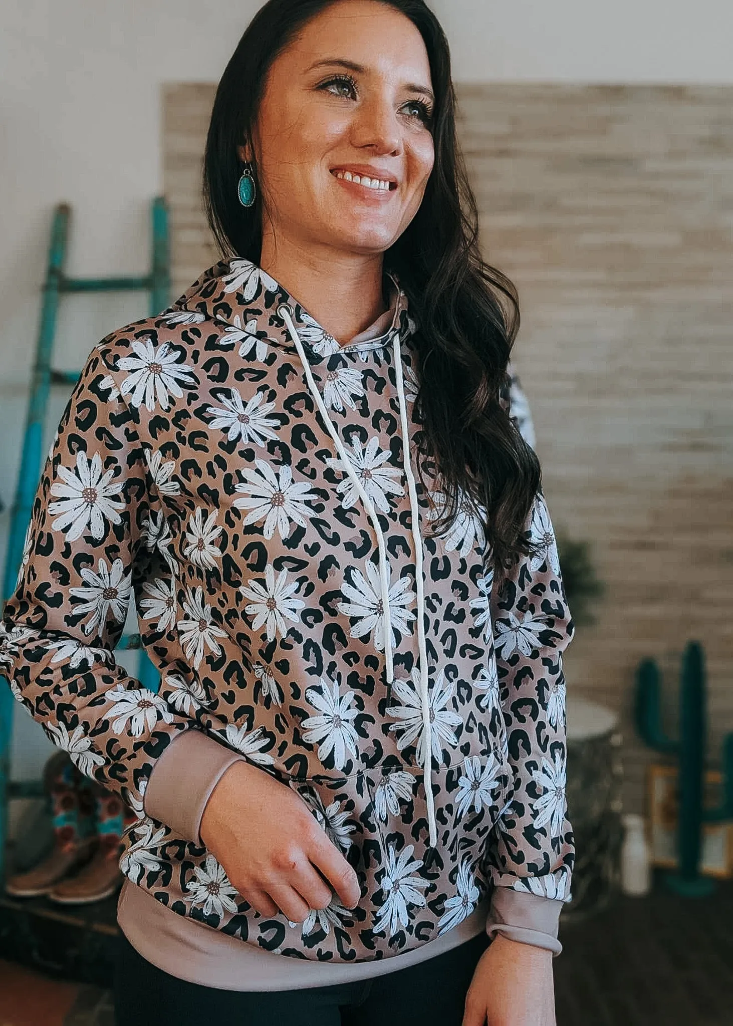 Leopard Daisy Hoodie