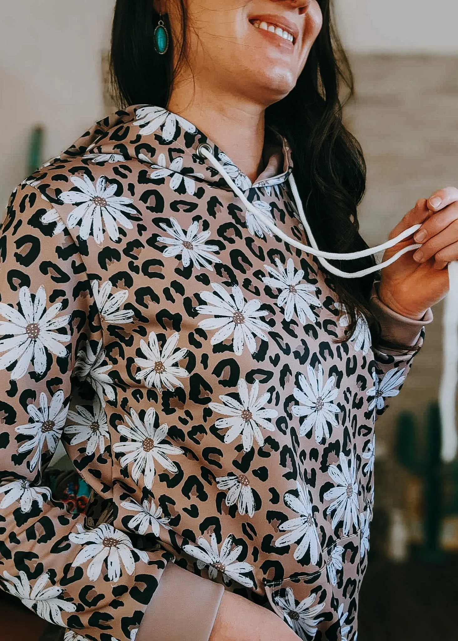 Leopard Daisy Hoodie