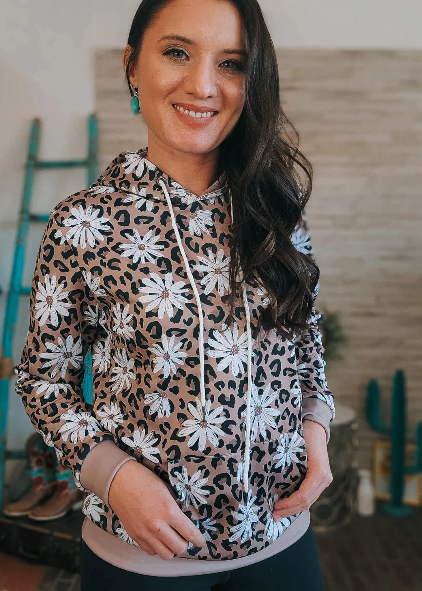 Leopard Daisy Hoodie