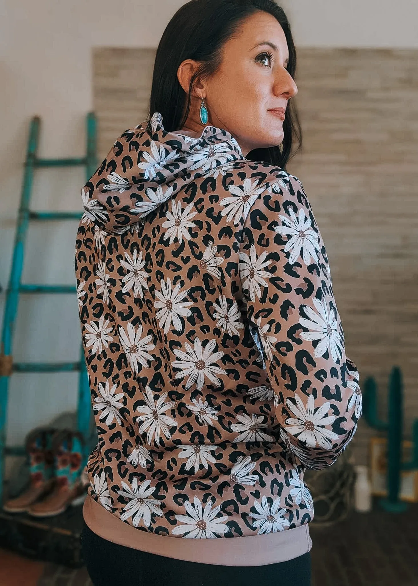 Leopard Daisy Hoodie