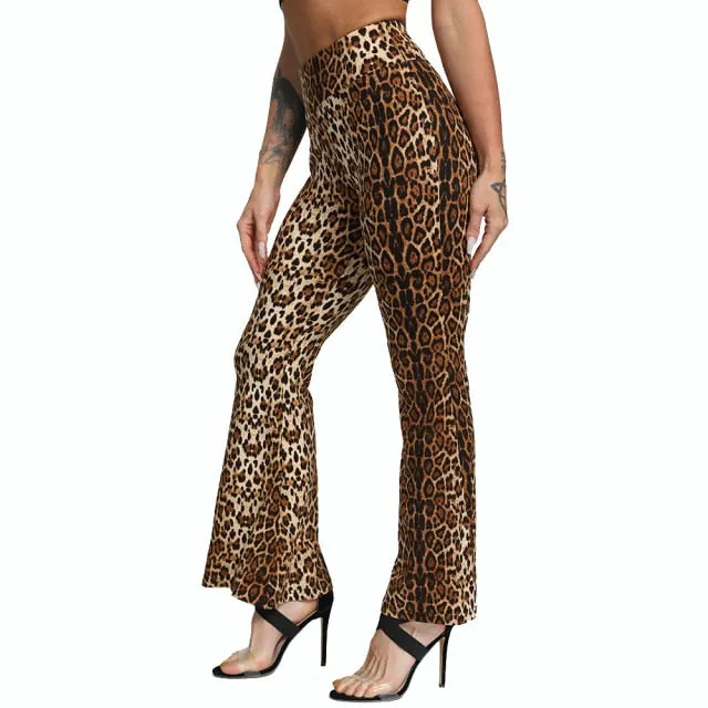 Leopard Print Flare Leggings