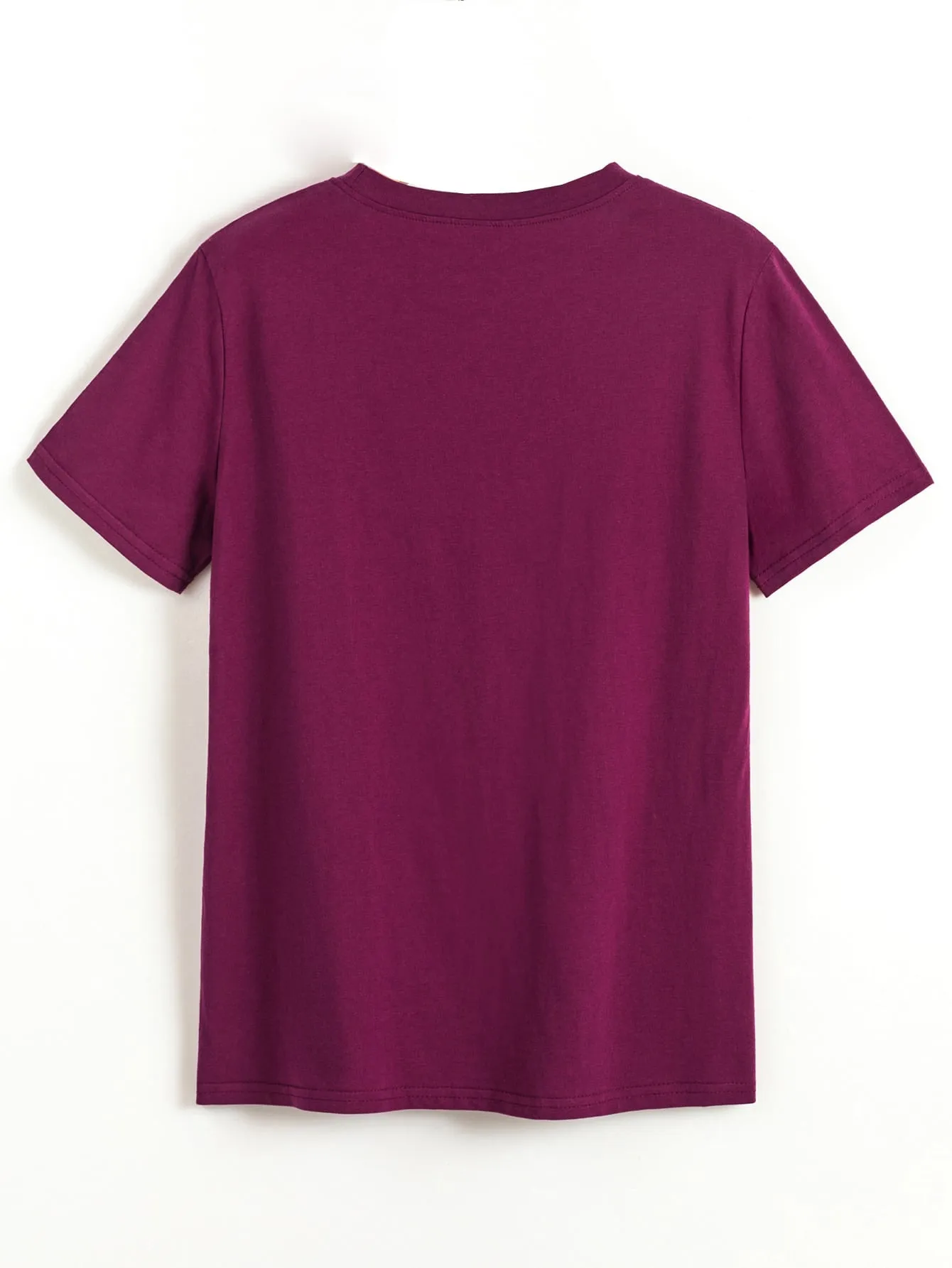Letter Short Sleeve Round Neck Regular Plus Size T-Shirt