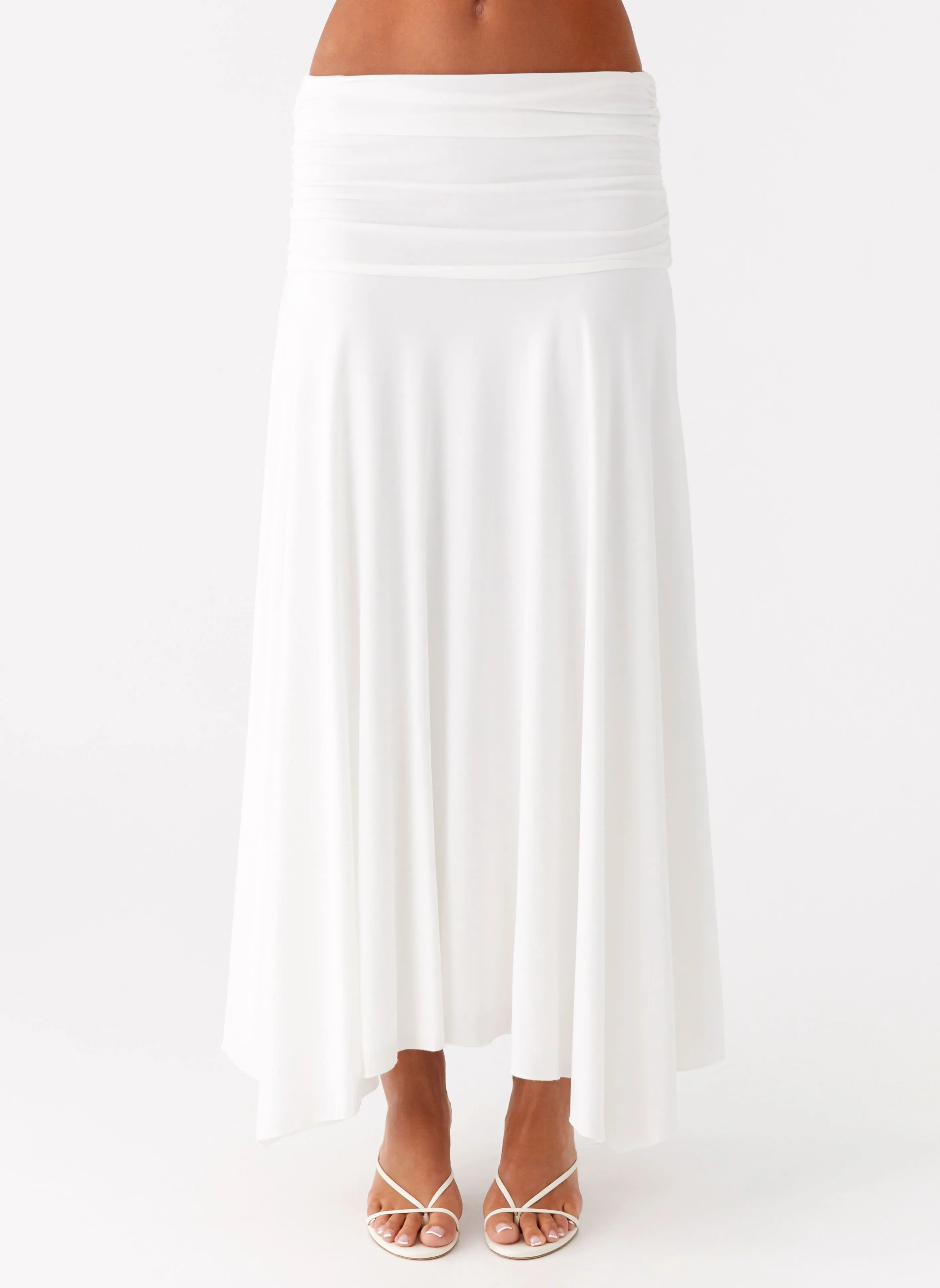 Odor control Liana Ruched Maxi Skirt - White