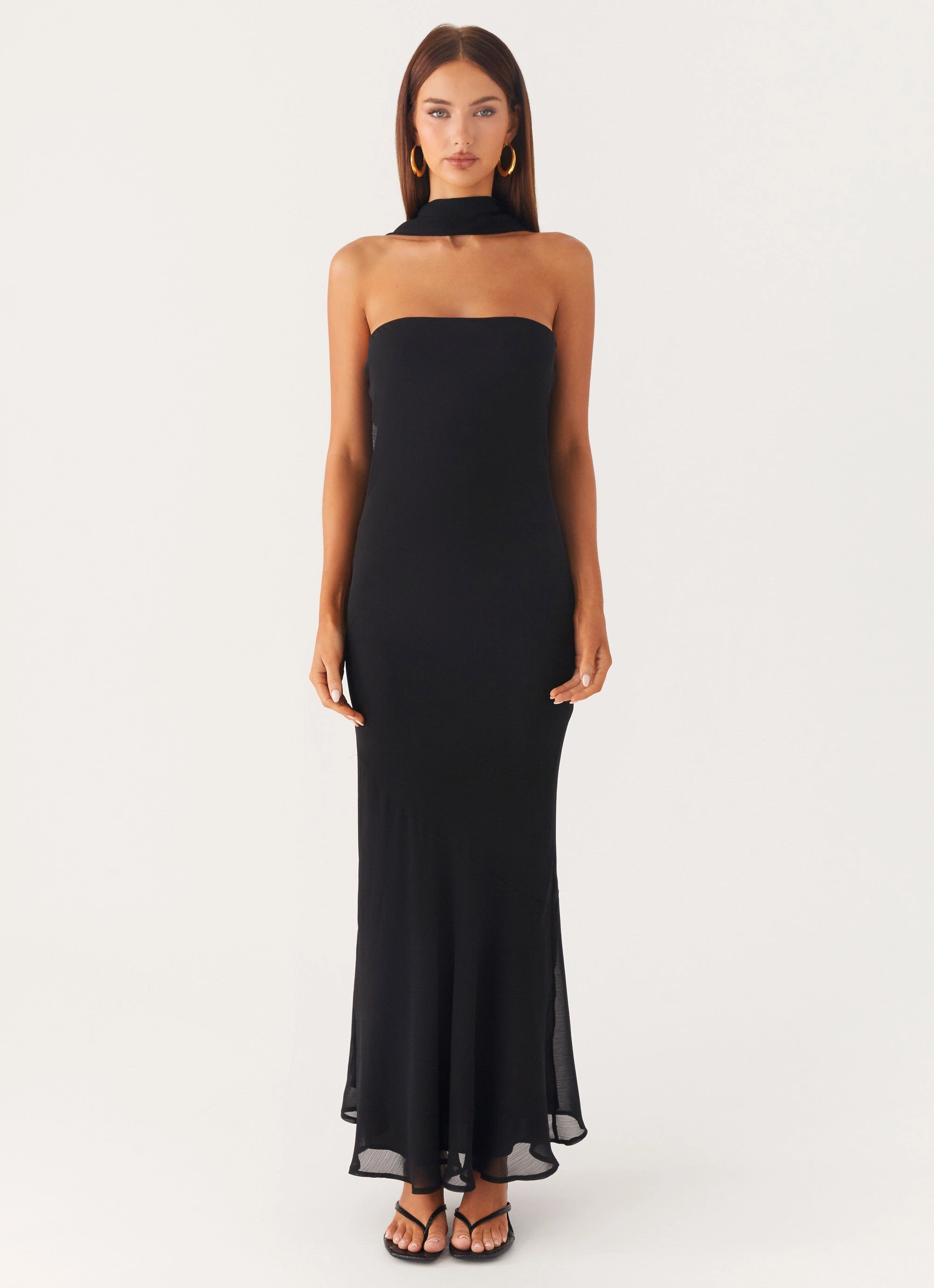 Under the Pagoda Maxi Dress - Black sophisticated appearance Casual Comfort