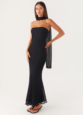 Light and Comfortable Under the Pagoda Maxi Dress - Black Under the Pagoda Maxi Dress - Black All-Occasion Look Pure Fit