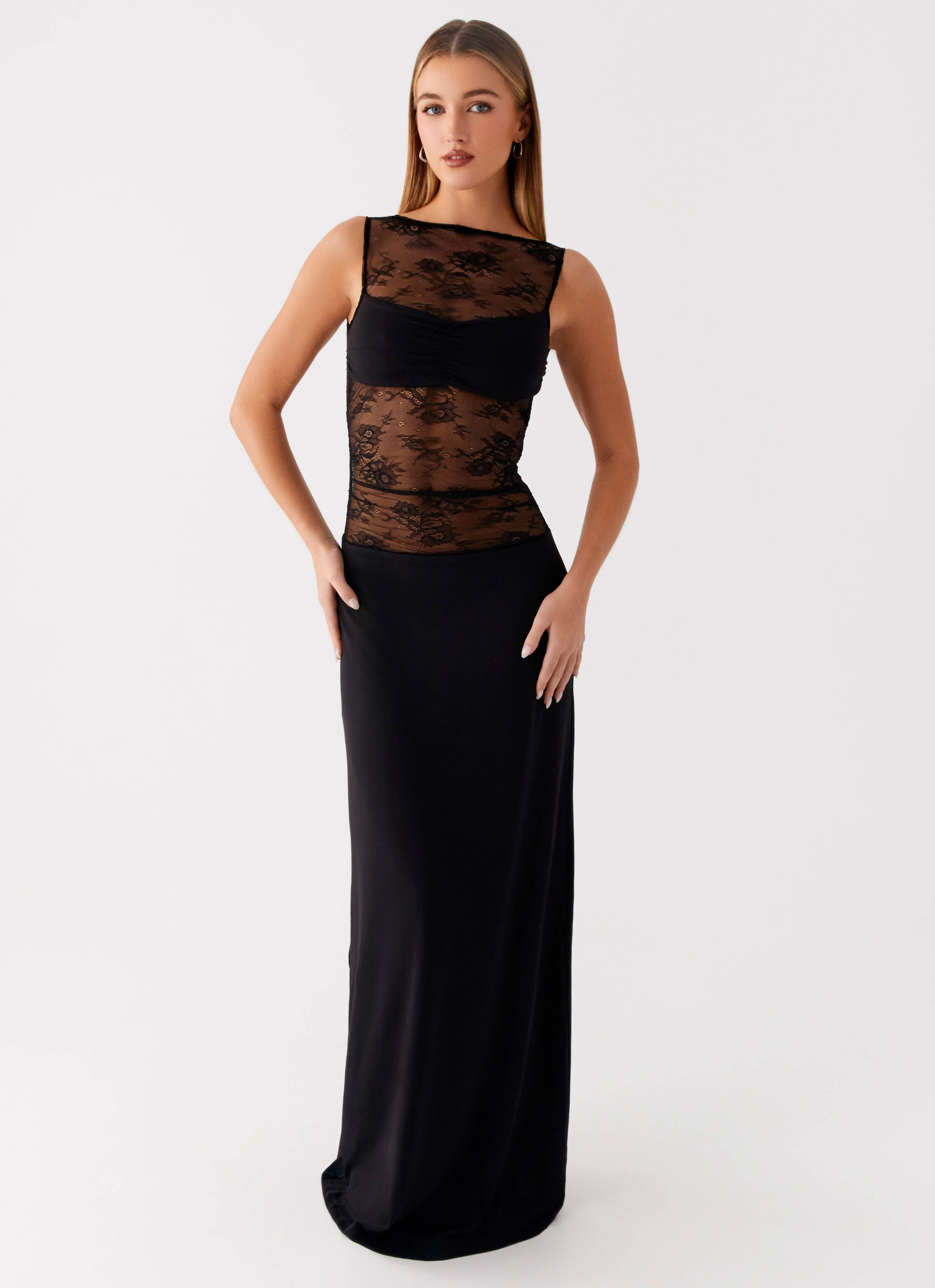 Wesley Maxi Dress - Black Bust-Enhancing