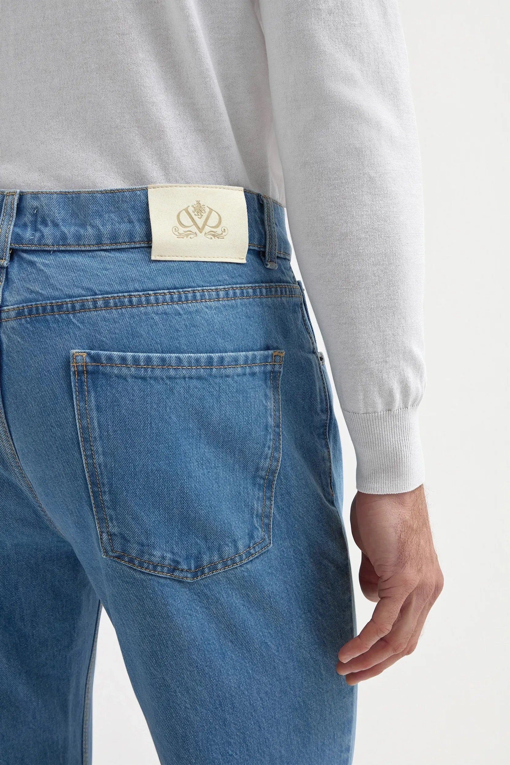 Light blue bleached jeans - Candiani cotton - Made in Italy