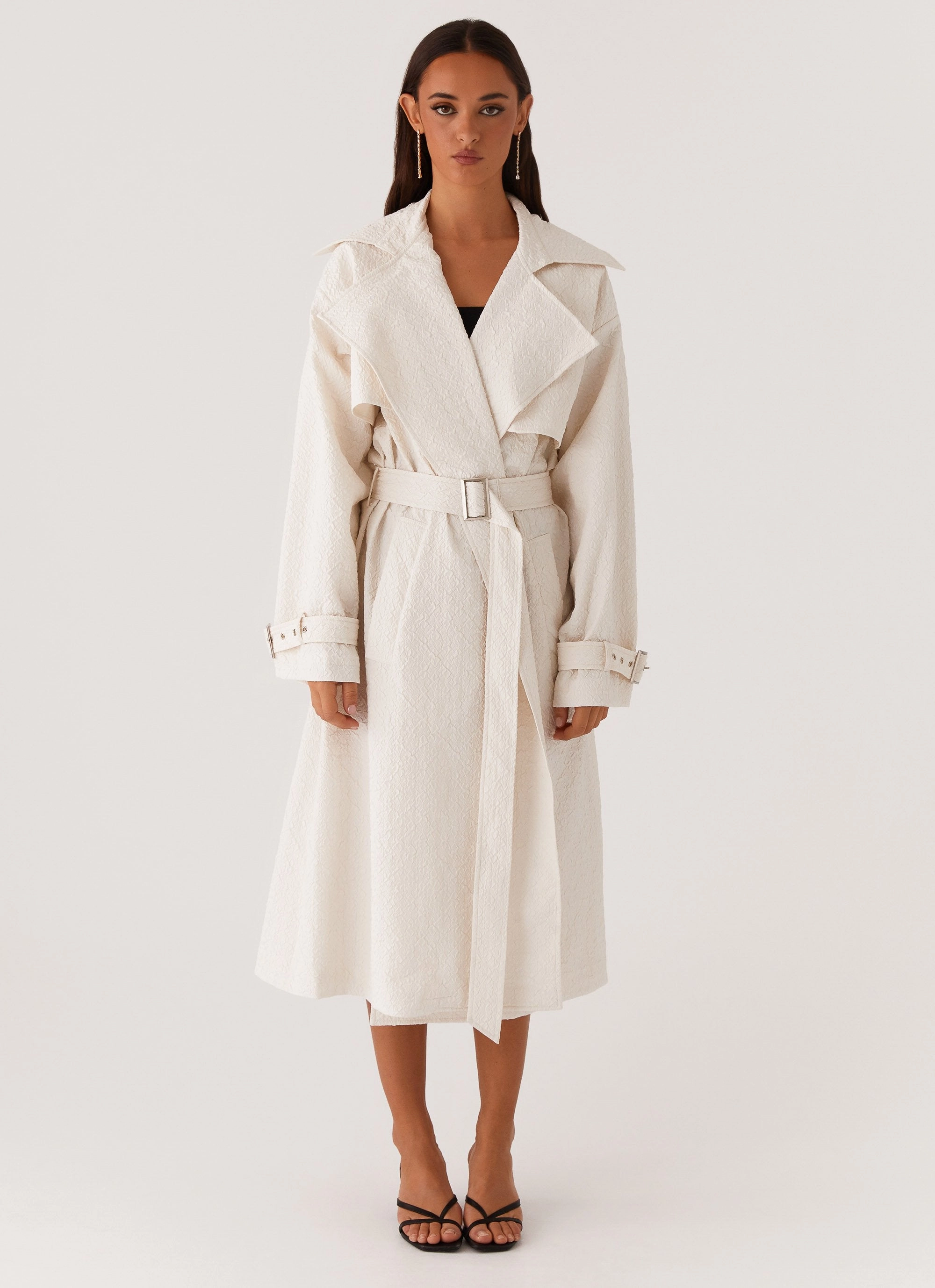 Climate Responsive Textile Phoenix Oversized Trench Coat - Ivory