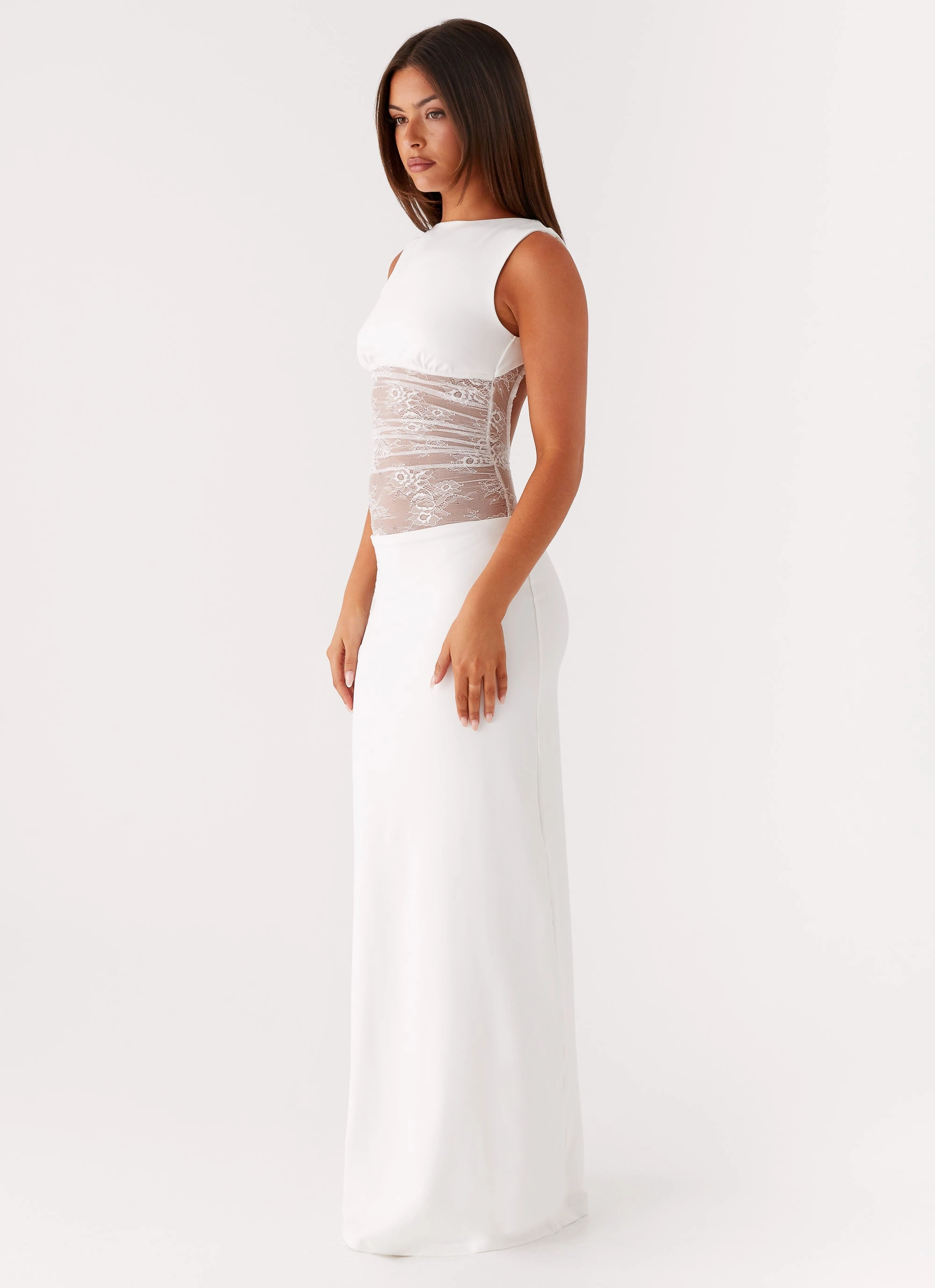 Medina Lace Maxi Dress - White Flow Friendly
