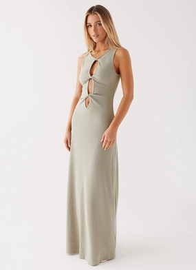 Minimalist Fit Figure-Skimming Valli Maxi Dress - Sage