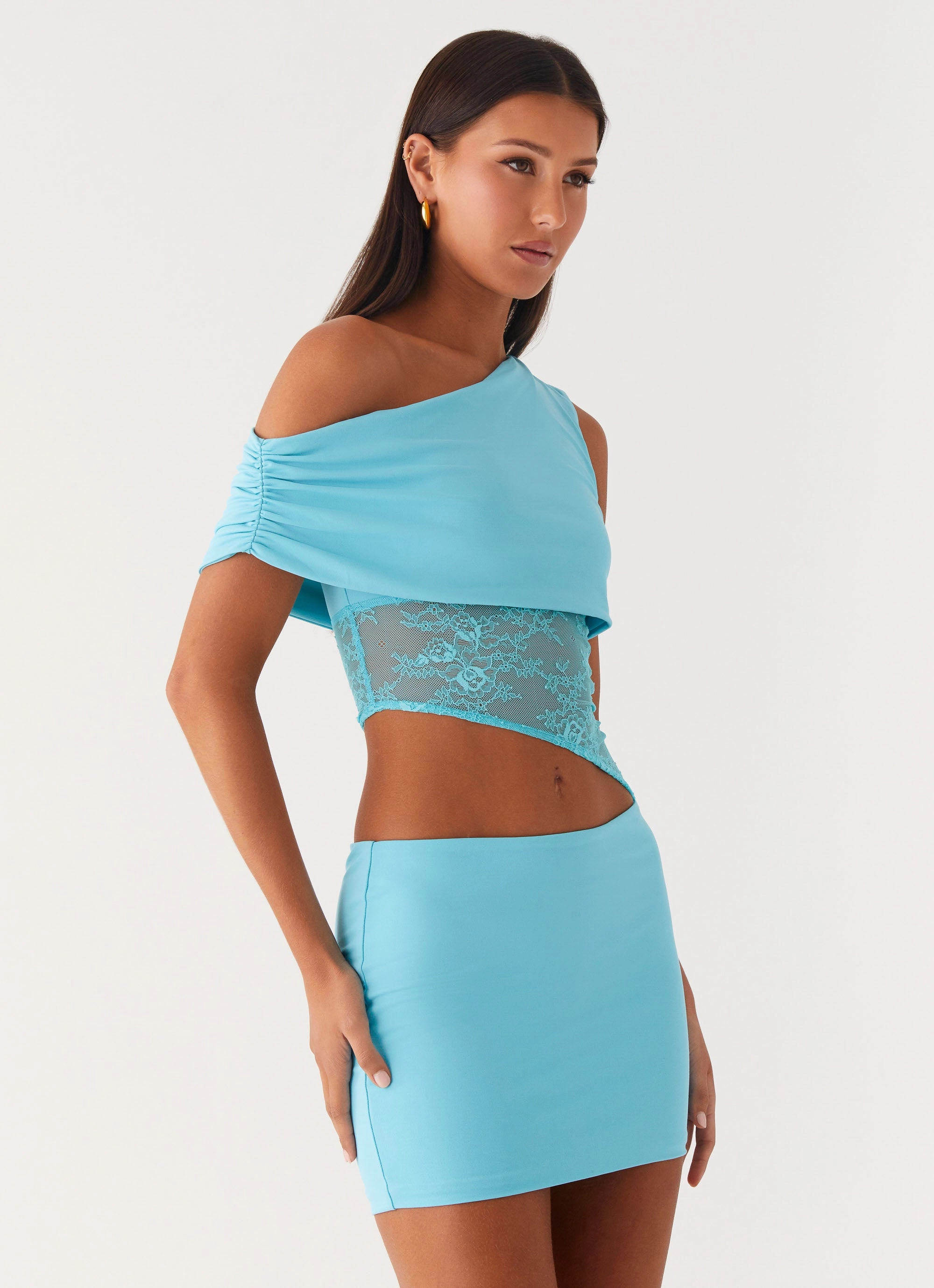 Subtle Motion Love Motion Mini Dress - Aqua Blue