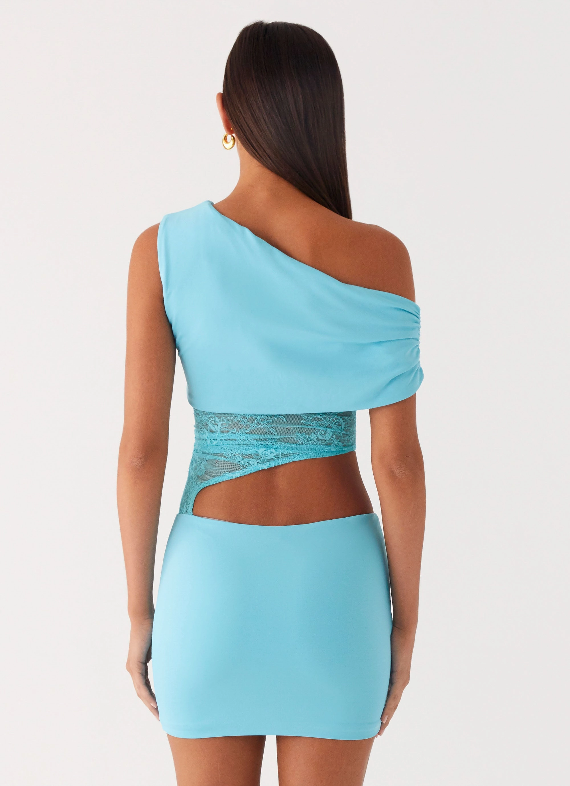 Love Motion Mini Dress - Aqua Blue Minimal Curve
